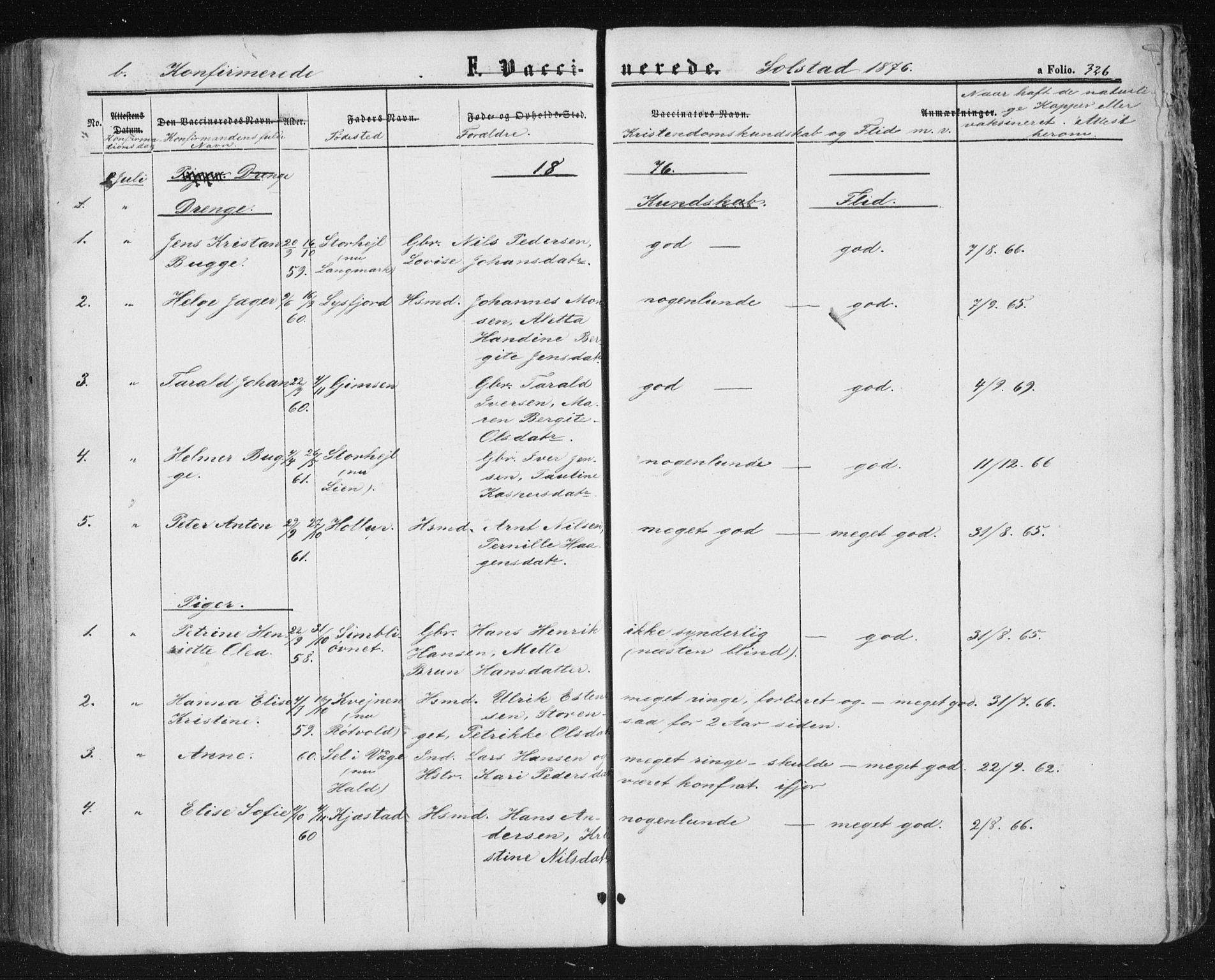 Ministerialprotokoller, klokkerbøker og fødselsregistre - Nordland, AV/SAT-A-1459/810/L0159: Parish register (copy) no. 810C02 /2, 1863-1883, p. 326