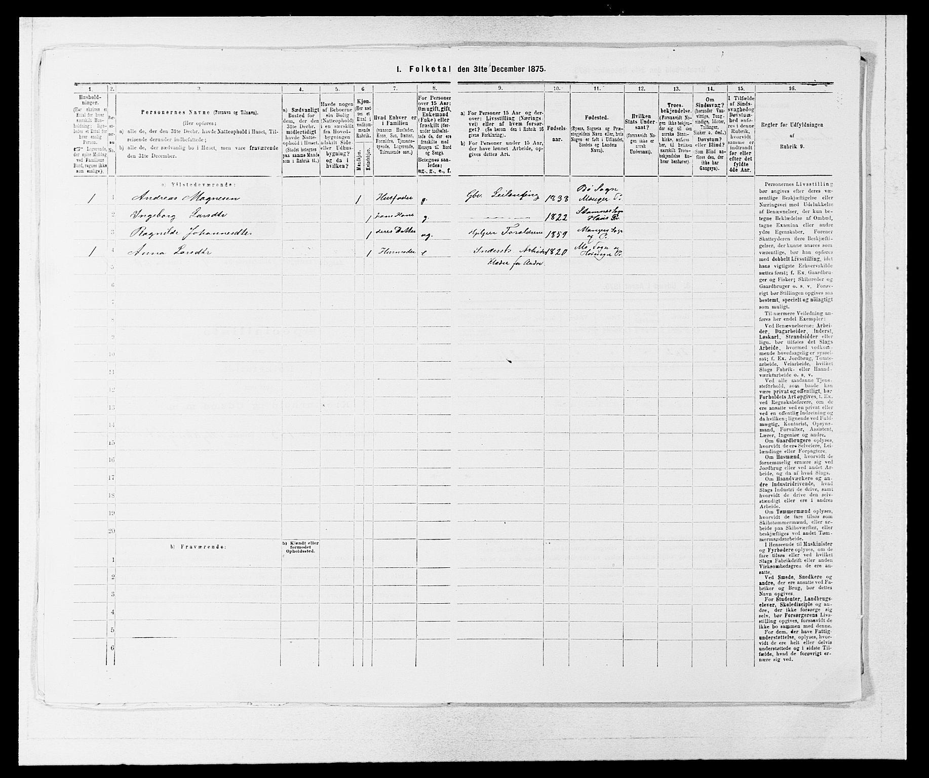 SAB, 1875 census for 1261P Manger, 1875, p. 634