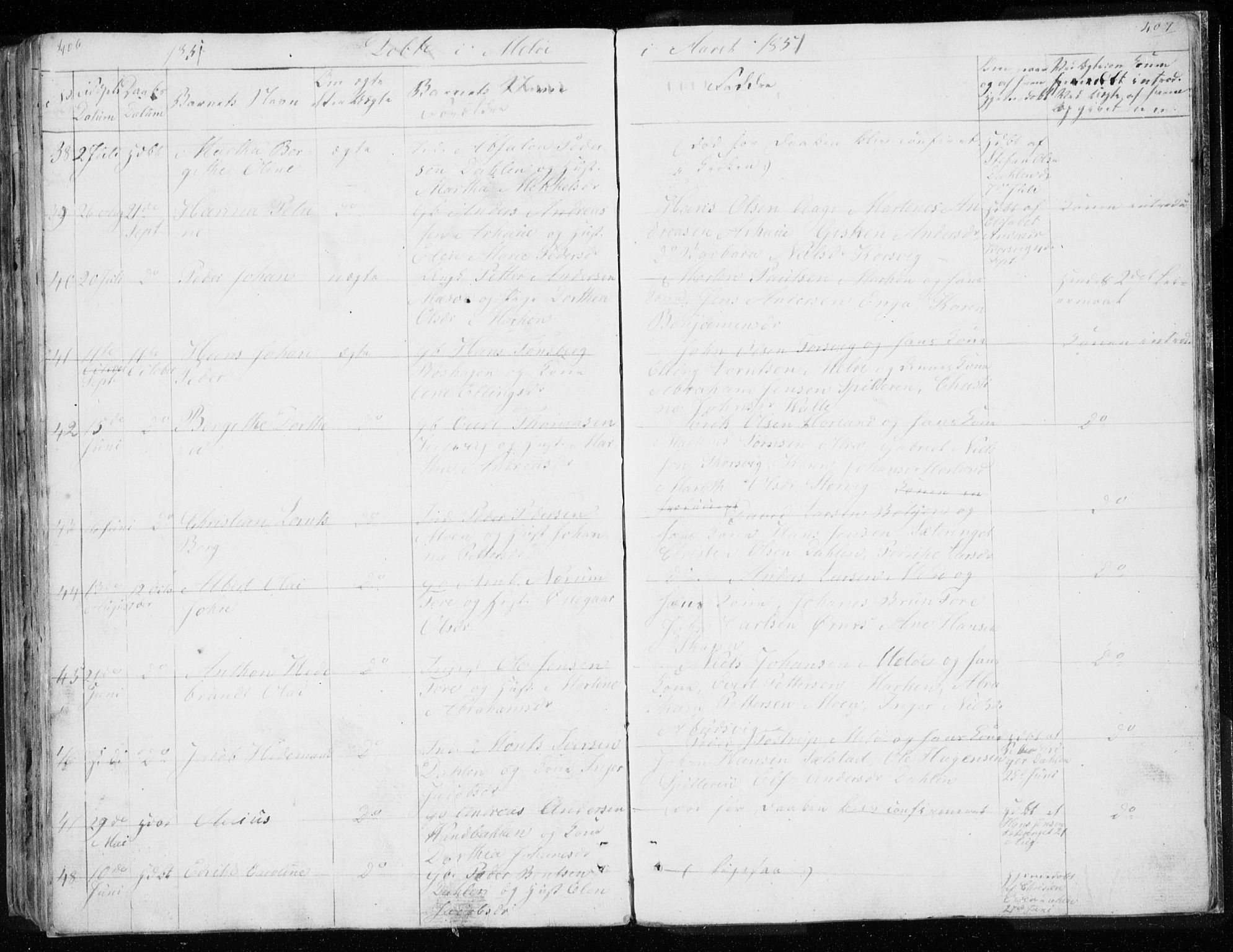 Ministerialprotokoller, klokkerbøker og fødselsregistre - Nordland, AV/SAT-A-1459/843/L0632: Parish register (copy) no. 843C01, 1833-1853, p. 406-407