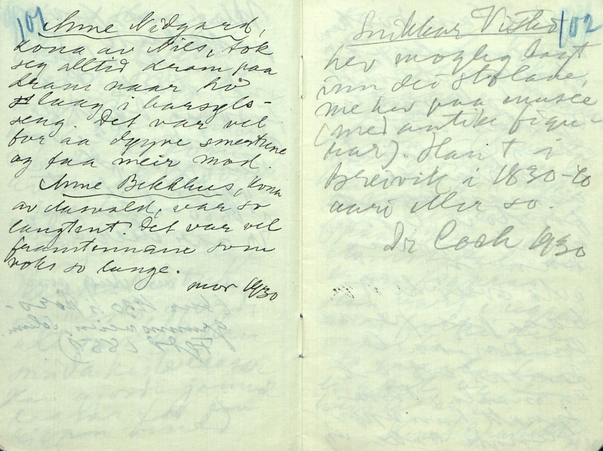 Rikard Berge, TEMU/TGM-A-1003/F/L0017/0016: 551-599 / 566 Notisbokblad og brev til Rikard Berge, 1910-1950, p. 101-102