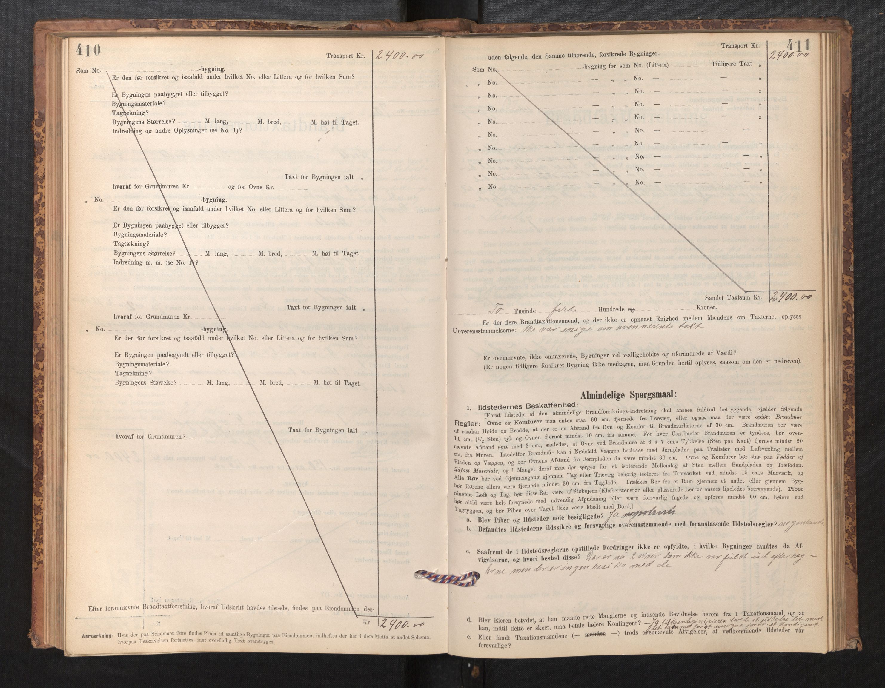 Lensmannen i Stord, SAB/A-35001/0012/L0002: Branntakstprotokoll, skjematakst, 1897-1922, p. 410-411