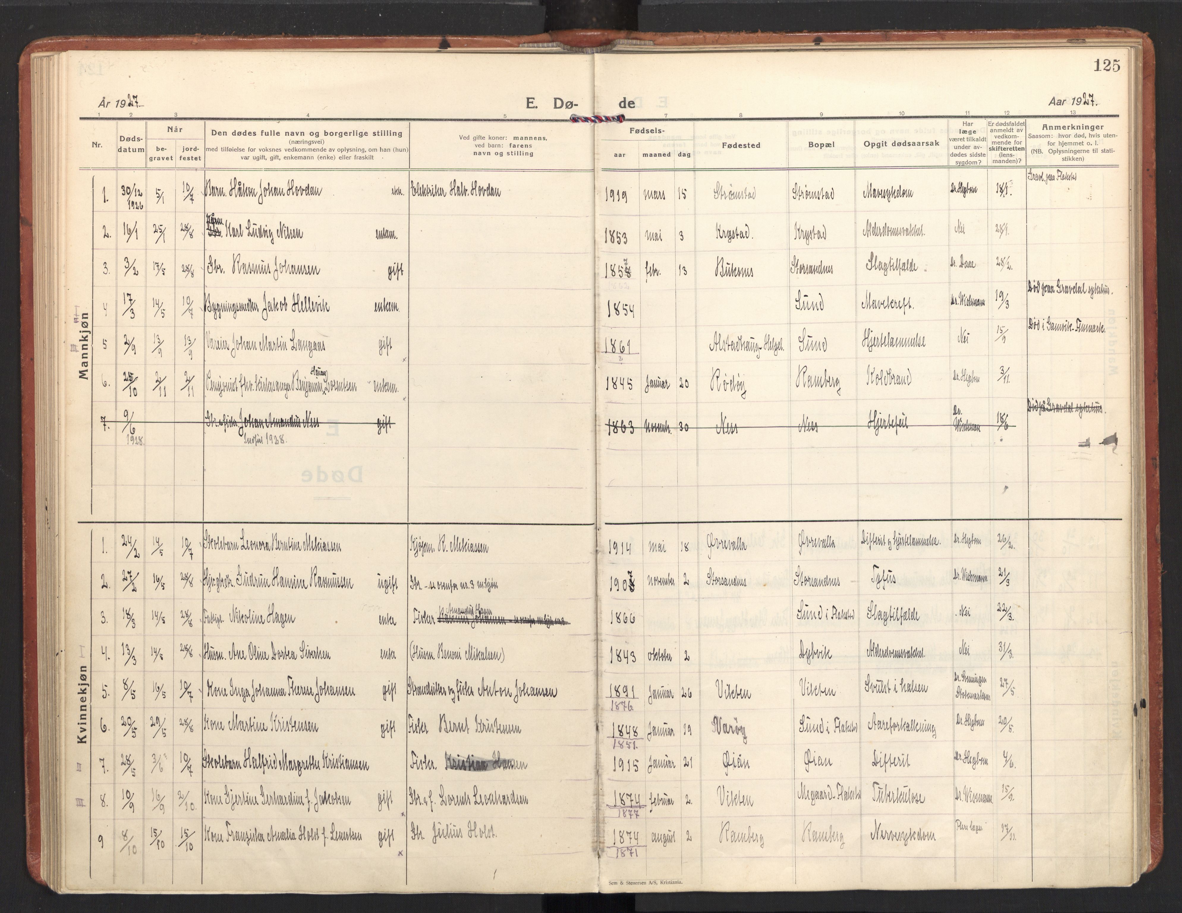 Ministerialprotokoller, klokkerbøker og fødselsregistre - Nordland, SAT/A-1459/885/L1211: Parish register (official) no. 885A11, 1927-1938, p. 125