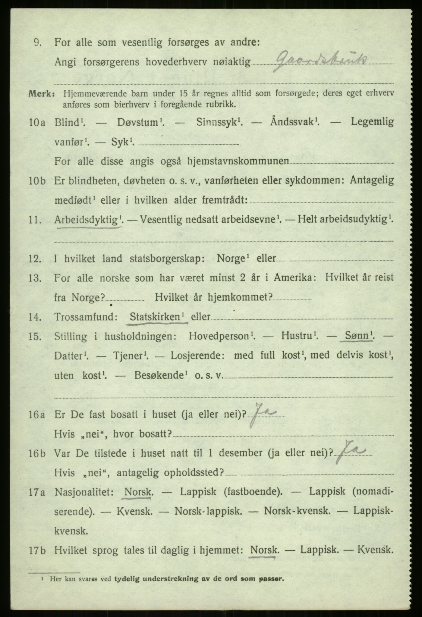 SATØ, 1920 census for Balsfjord, 1920, p. 3113