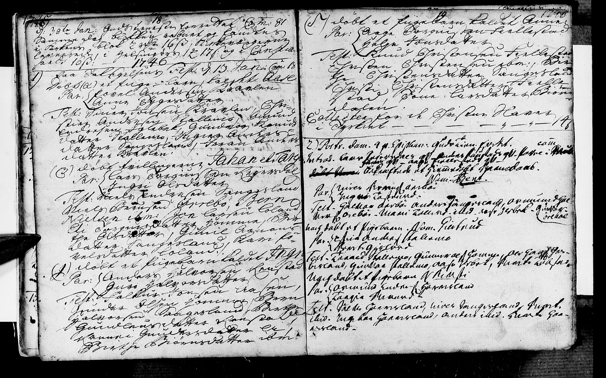 Vennesla sokneprestkontor, AV/SAK-1111-0045/Fa/Fac/L0001: Parish register (official) no. A 1, 1743-1784, p. 18-19