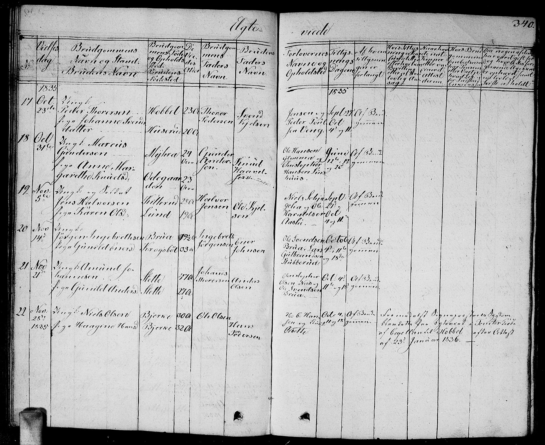 Enebakk prestekontor Kirkebøker, SAO/A-10171c/G/Ga/L0003: Parish register (copy) no. I 3, 1833-1849, p. 340
