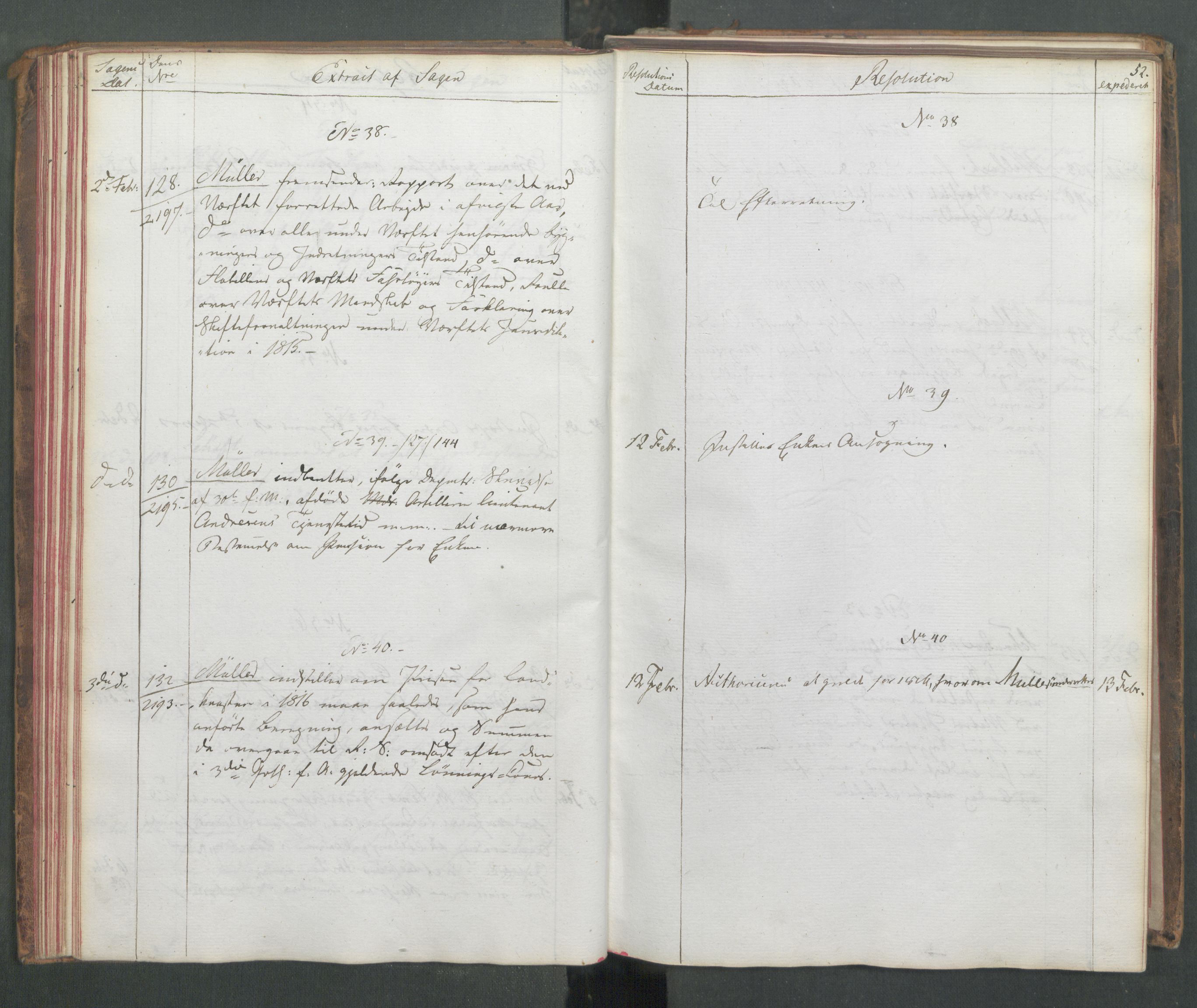 Marinedepartementet/ Marine- og postdepartementet, AV/RA-RAFA-3792/C/L0003: 7de Departements Journal, 1815-1816, p. 52