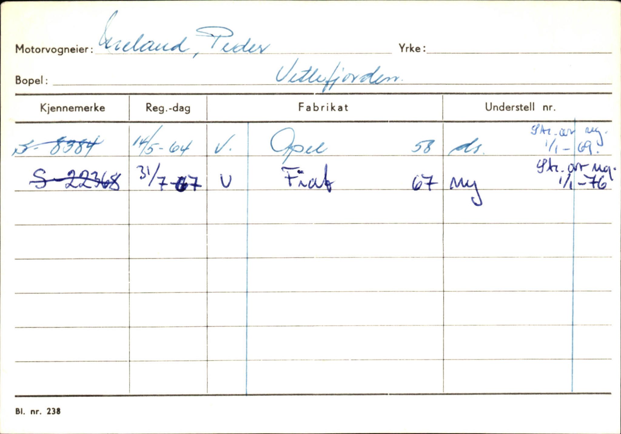 Statens vegvesen, Sogn og Fjordane vegkontor, SAB/A-5301/4/F/L0132: Eigarregister Askvoll A-Å. Balestrand A-Å, 1945-1975, p. 2038