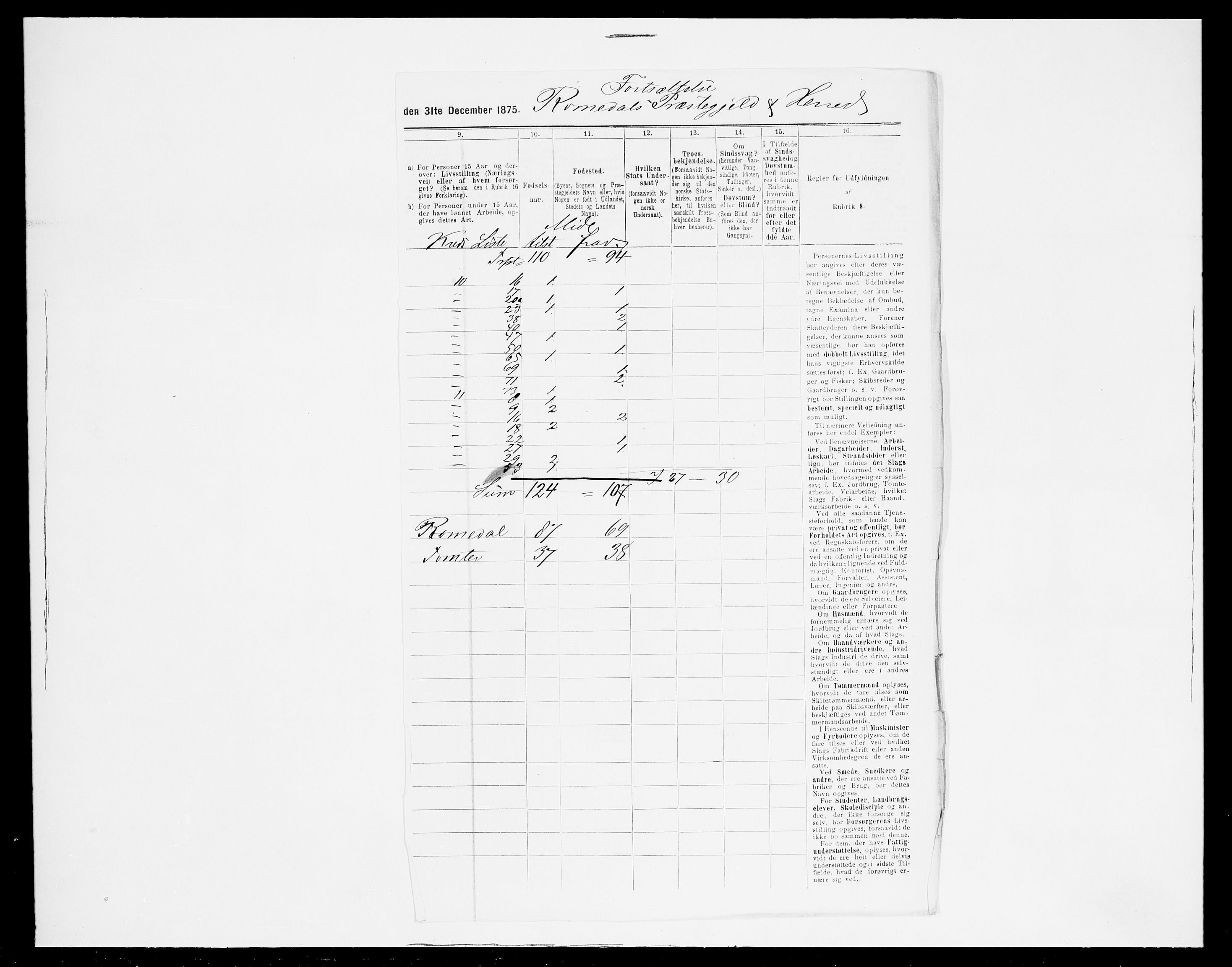 SAH, 1875 census for 0416P Romedal, 1875, p. 22