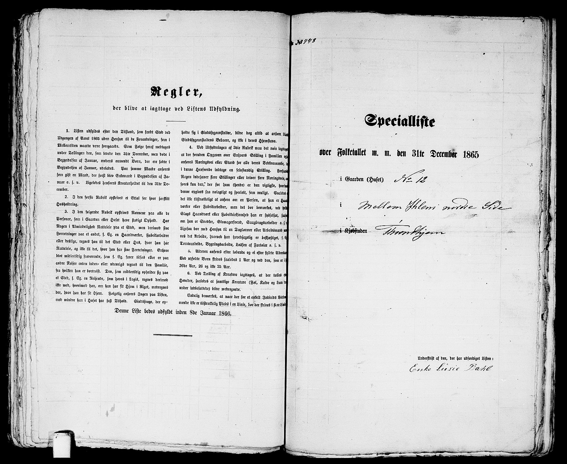 RA, 1865 census for Trondheim, 1865, p. 1975