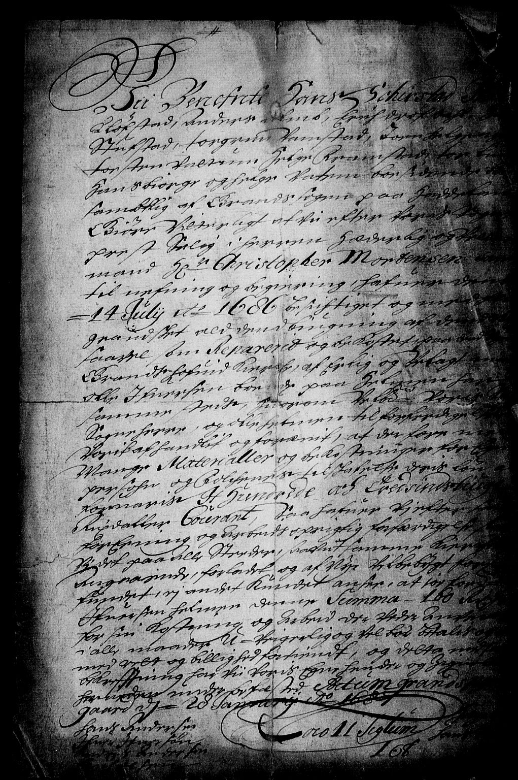Stattholderembetet 1572-1771, RA/EA-2870/Af/L0004: Avskrifter av vedlegg til originale supplikker, nummerert i samsvar med supplikkbøkene, 1691-1694, p. 307
