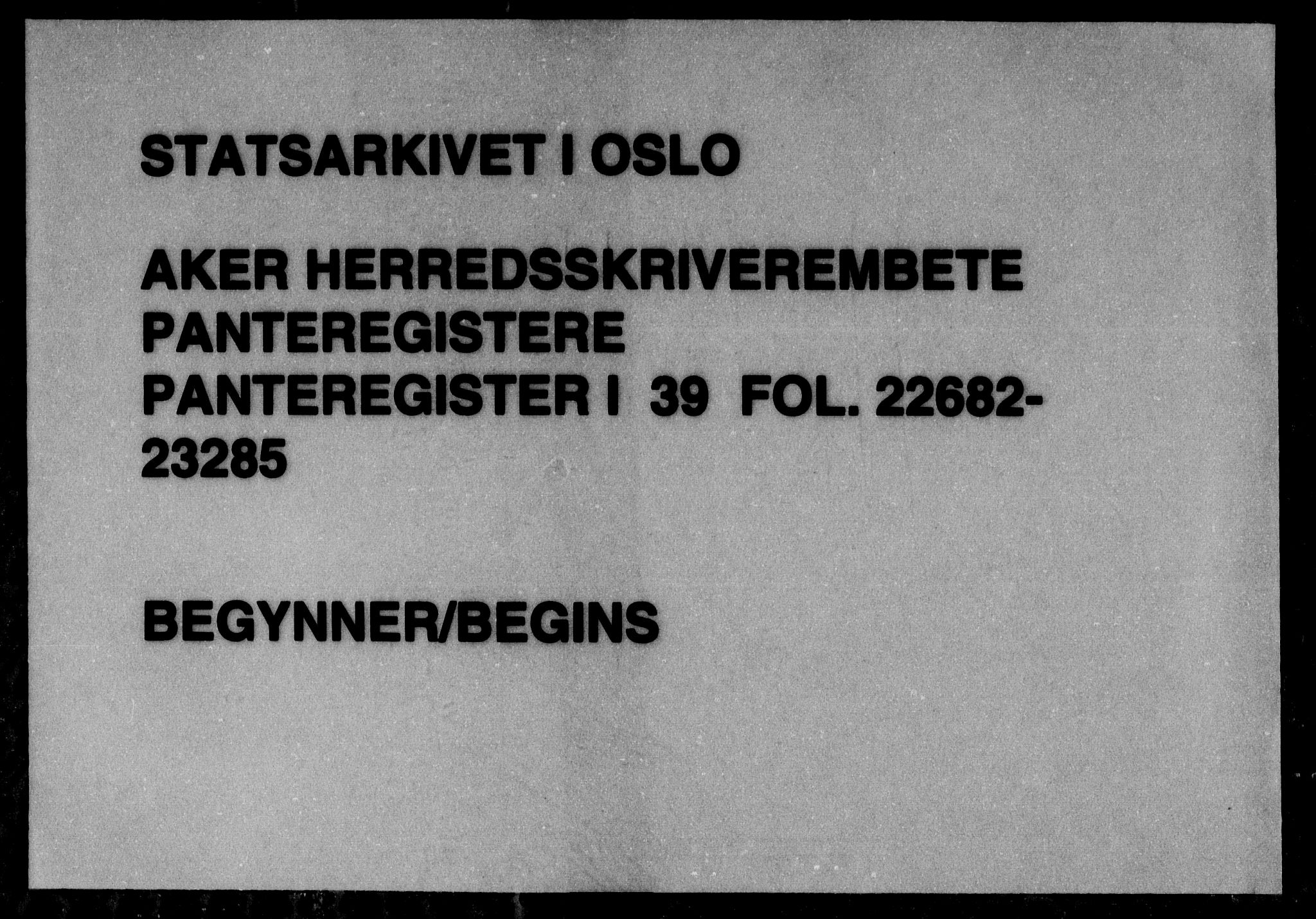 Aker herredsskriveri, SAO/A-10896/G/Ga/Gab/Gaba/L0039: Mortgage register no. I 39, 1917-1950
