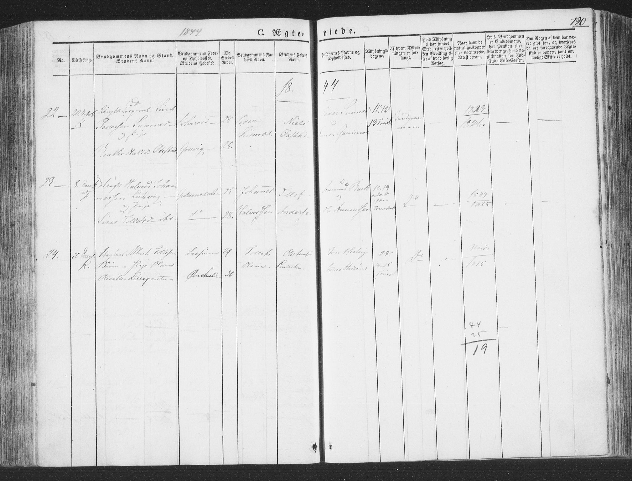 Ministerialprotokoller, klokkerbøker og fødselsregistre - Nord-Trøndelag, SAT/A-1458/780/L0639: Parish register (official) no. 780A04, 1830-1844, p. 190