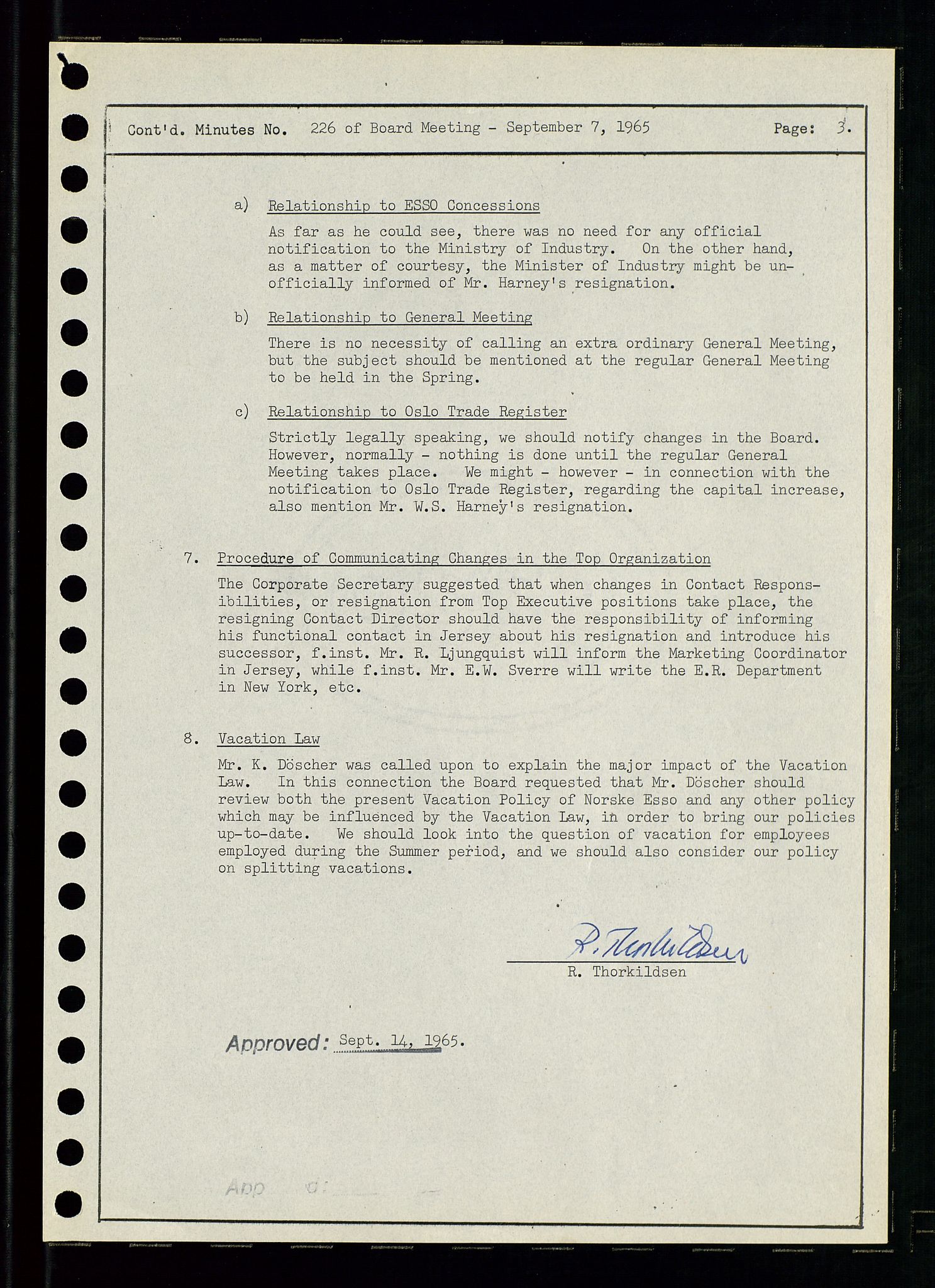 Pa 0982 - Esso Norge A/S, AV/SAST-A-100448/A/Aa/L0002/0001: Den administrerende direksjon Board minutes (styrereferater) / Den administrerende direksjon Board minutes (styrereferater), 1965, p. 60