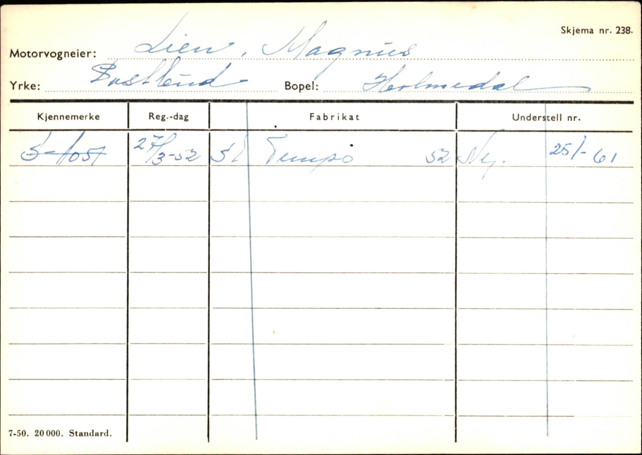 Statens vegvesen, Sogn og Fjordane vegkontor, AV/SAB-A-5301/4/F/L0125: Eigarregister Sogndal V-Å. Aurland A-Å. Fjaler A-N, 1945-1975, p. 2423