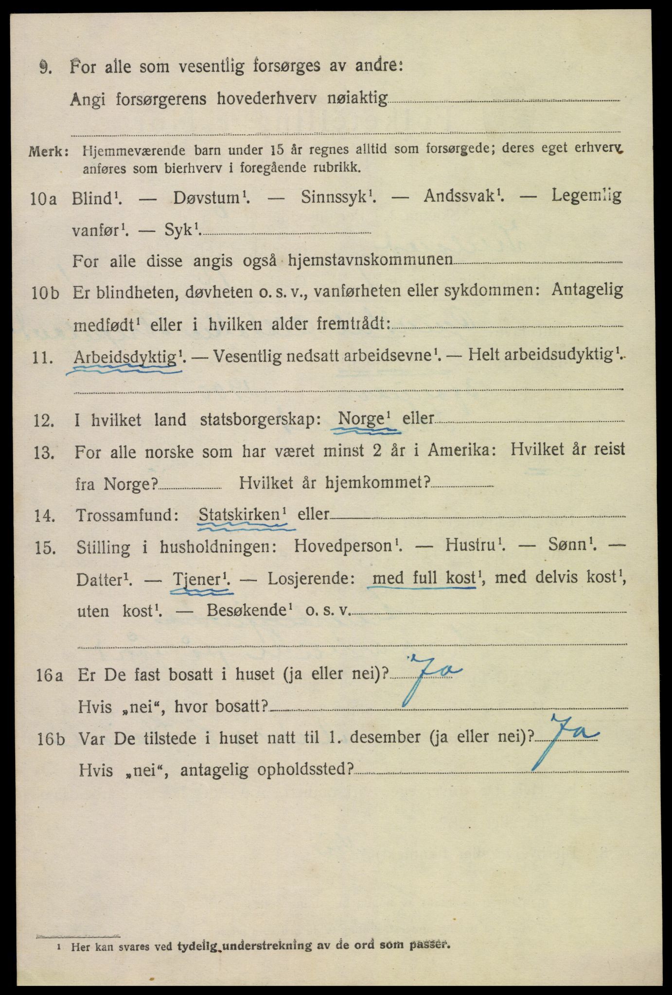 SAK, 1920 census for Iveland, 1920, p. 944