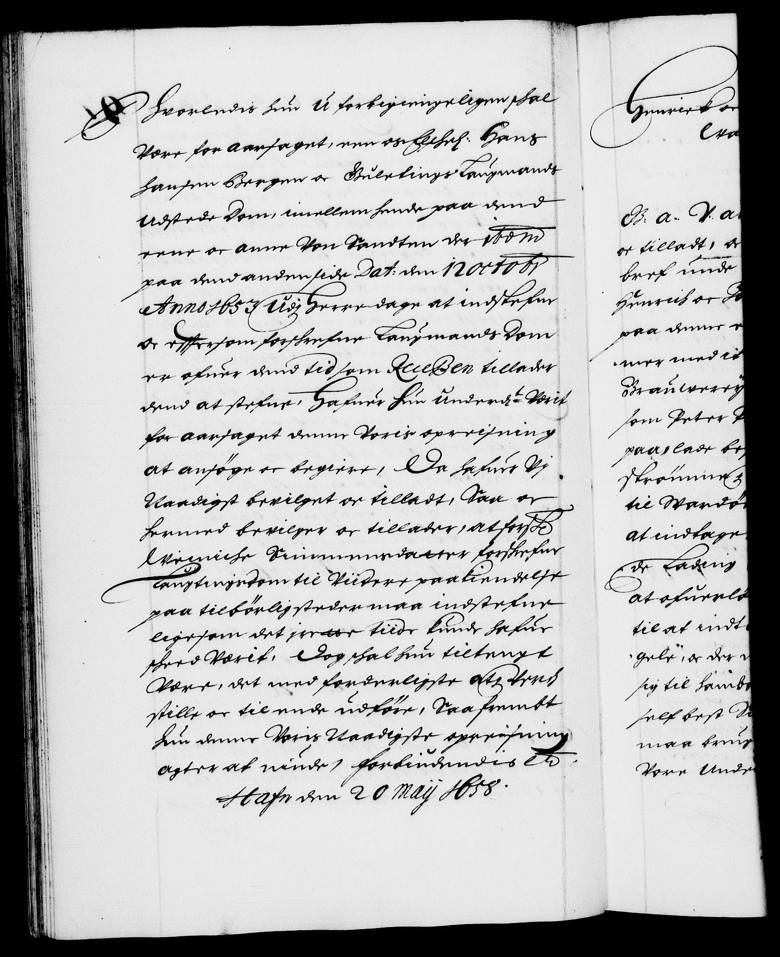 Danske Kanselli 1572-1799, RA/EA-3023/F/Fc/Fca/Fcaa/L0009: Norske registre (mikrofilm), 1657-1660, p. 97b