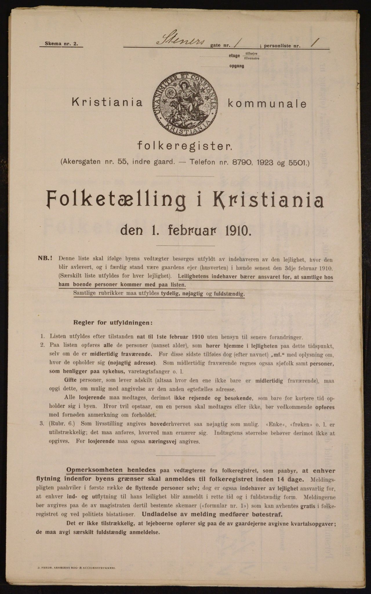 OBA, Municipal Census 1910 for Kristiania, 1910, p. 96344