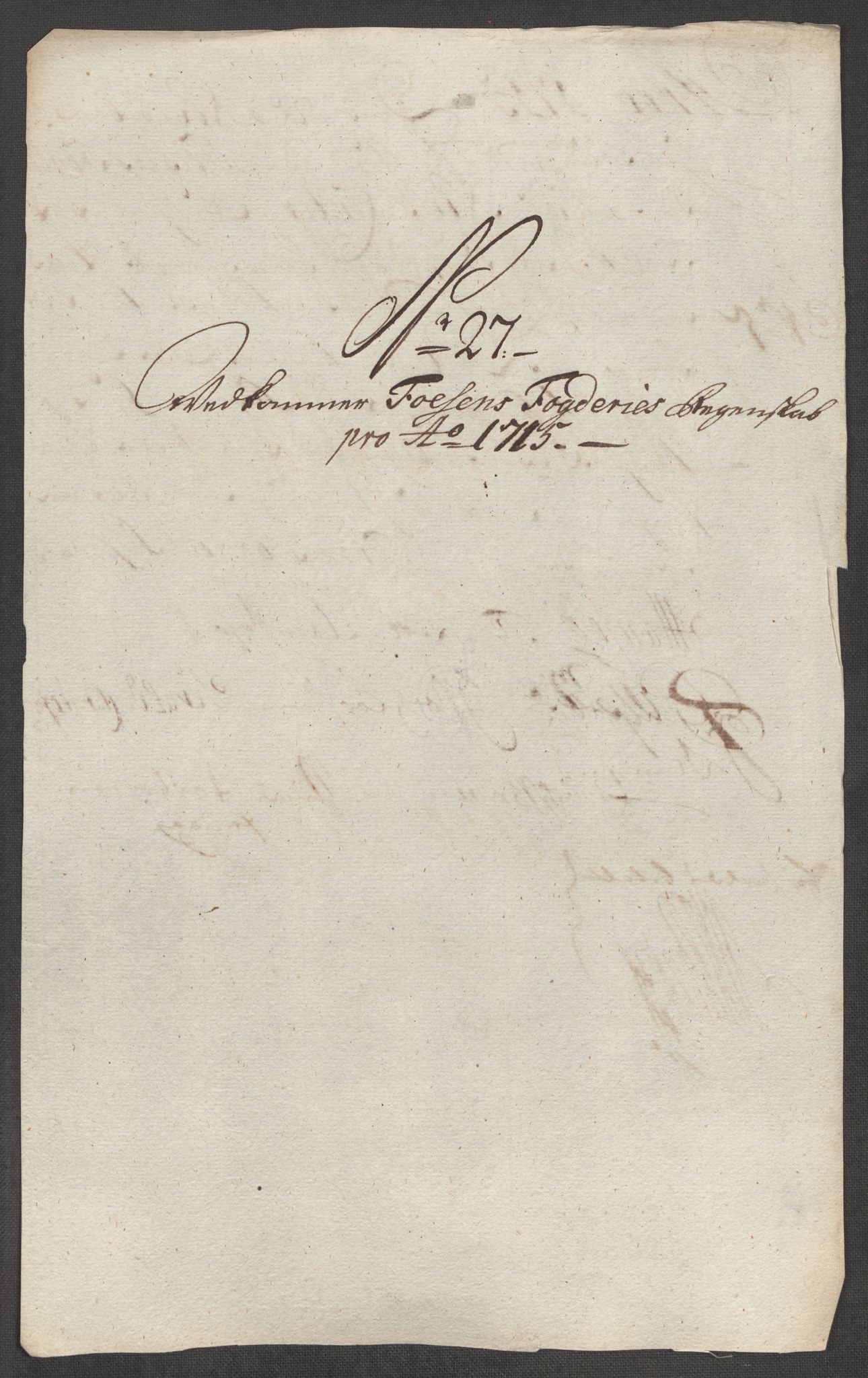 Rentekammeret inntil 1814, Reviderte regnskaper, Fogderegnskap, RA/EA-4092/R57/L3863: Fogderegnskap Fosen, 1715, p. 200