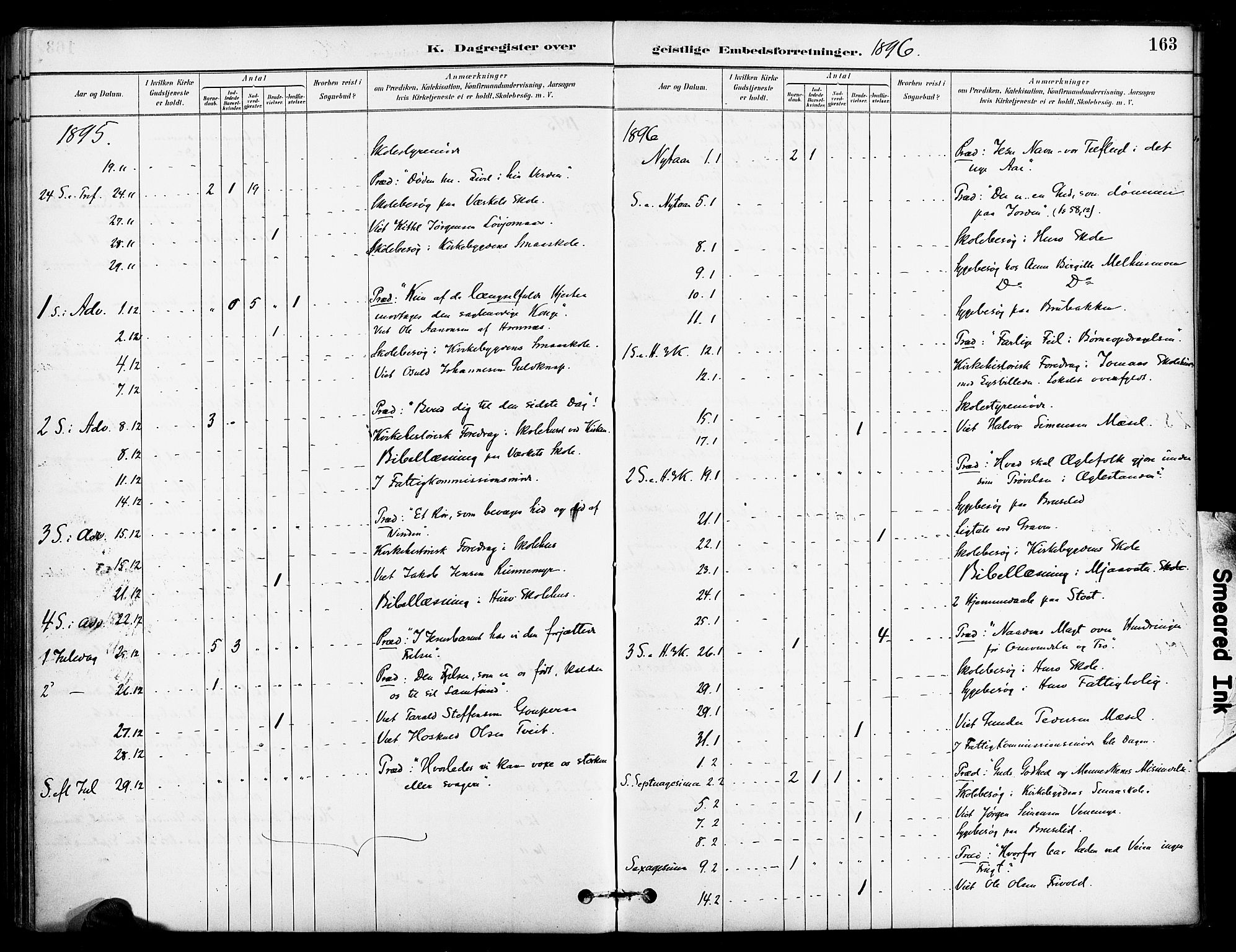 Froland sokneprestkontor, AV/SAK-1111-0013/F/Fa/L0004: Parish register (official) no. A 4, 1882-1906, p. 163