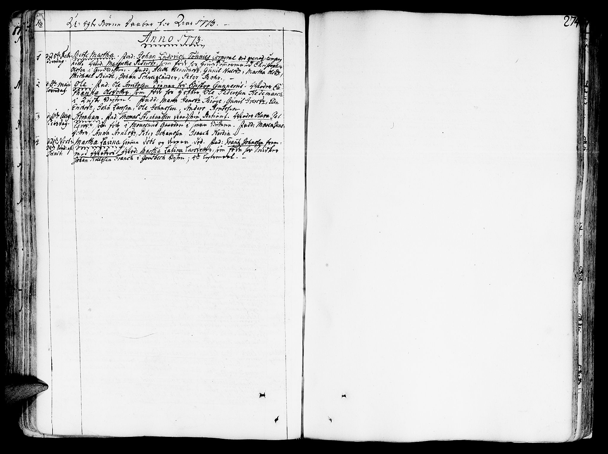 Ministerialprotokoller, klokkerbøker og fødselsregistre - Sør-Trøndelag, SAT/A-1456/602/L0103: Parish register (official) no. 602A01, 1732-1774, p. 274