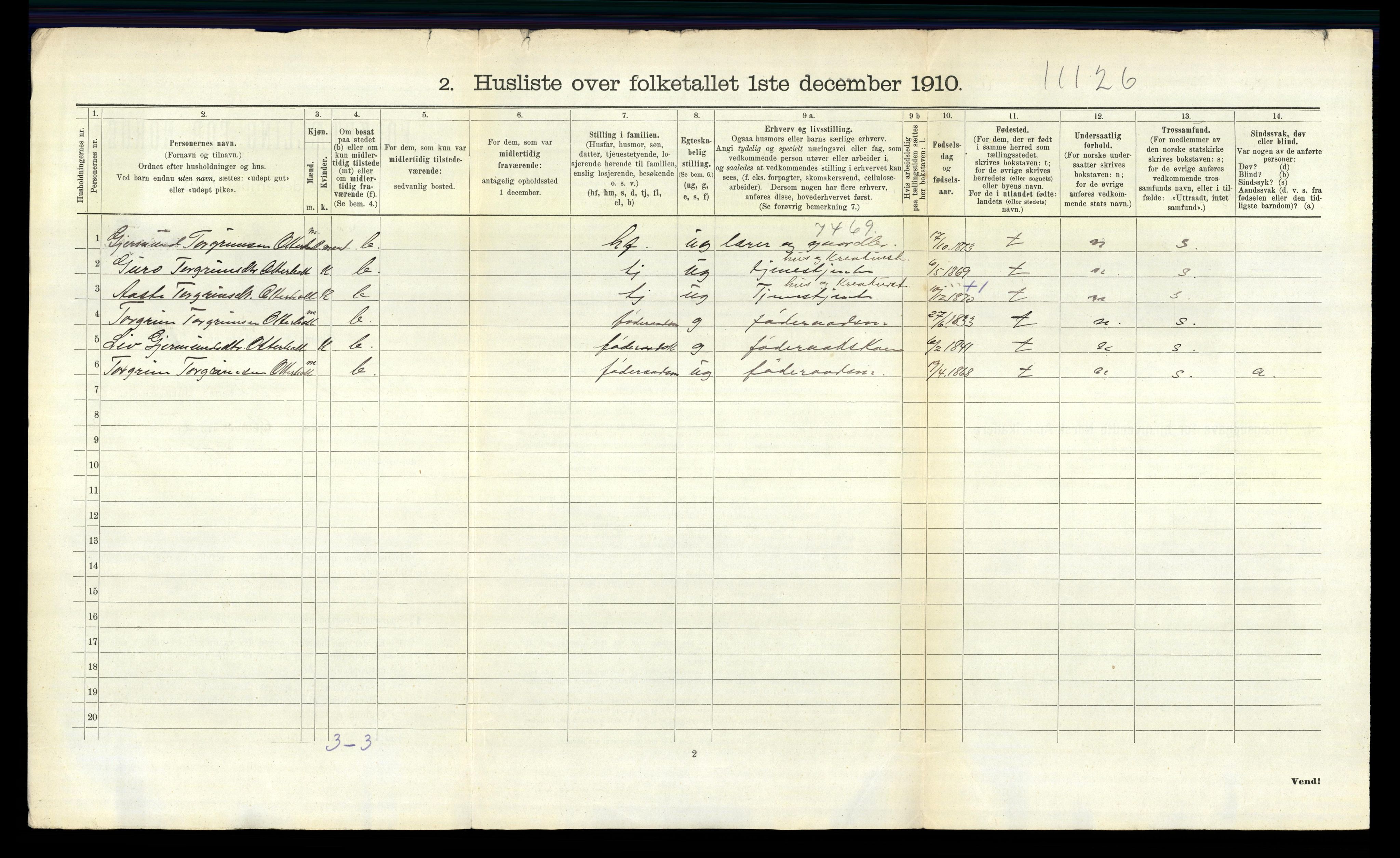 RA, 1910 census for Bø, 1910, p. 830