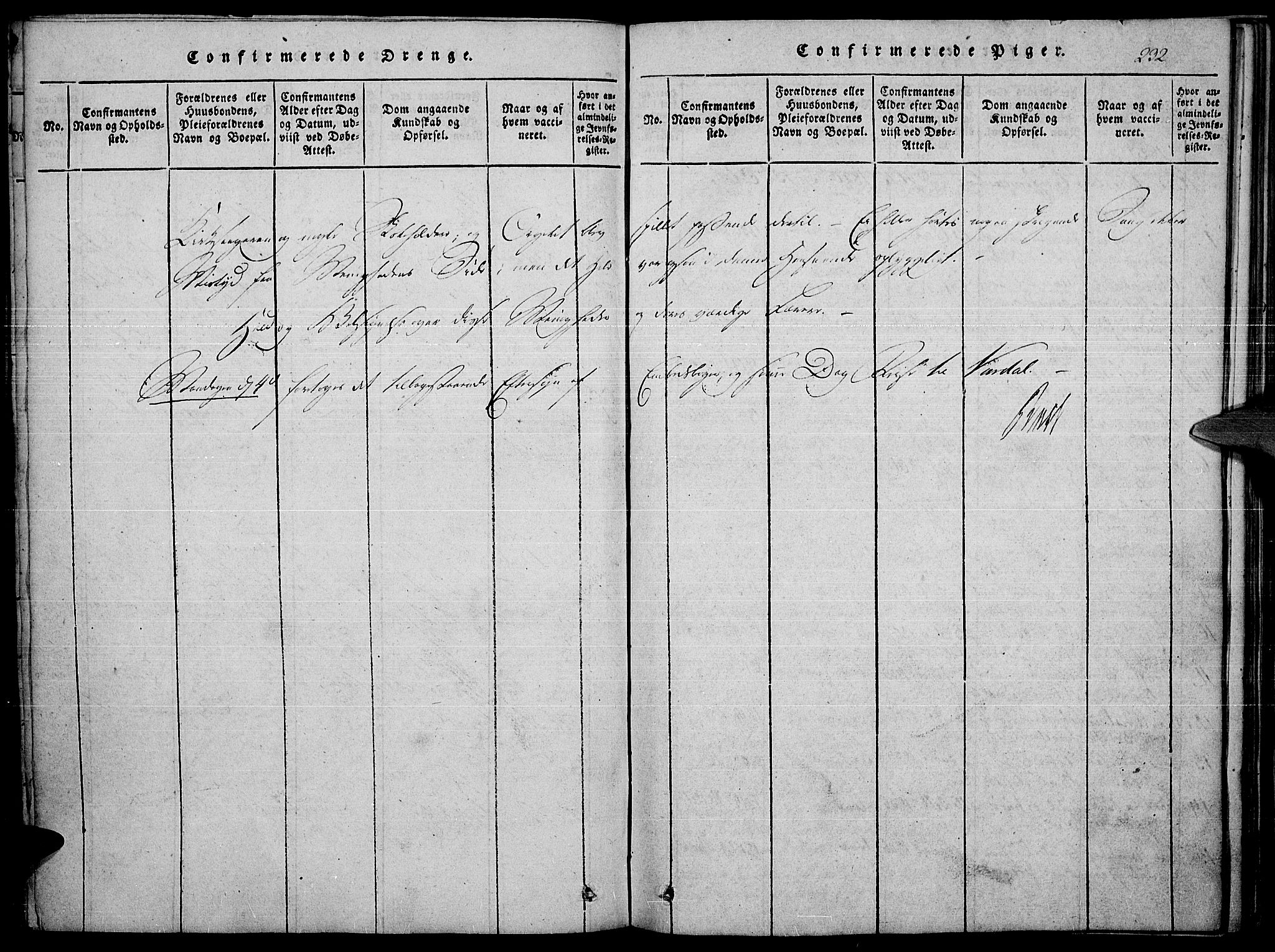 Toten prestekontor, SAH/PREST-102/H/Ha/Haa/L0010: Parish register (official) no. 10, 1820-1828, p. 232