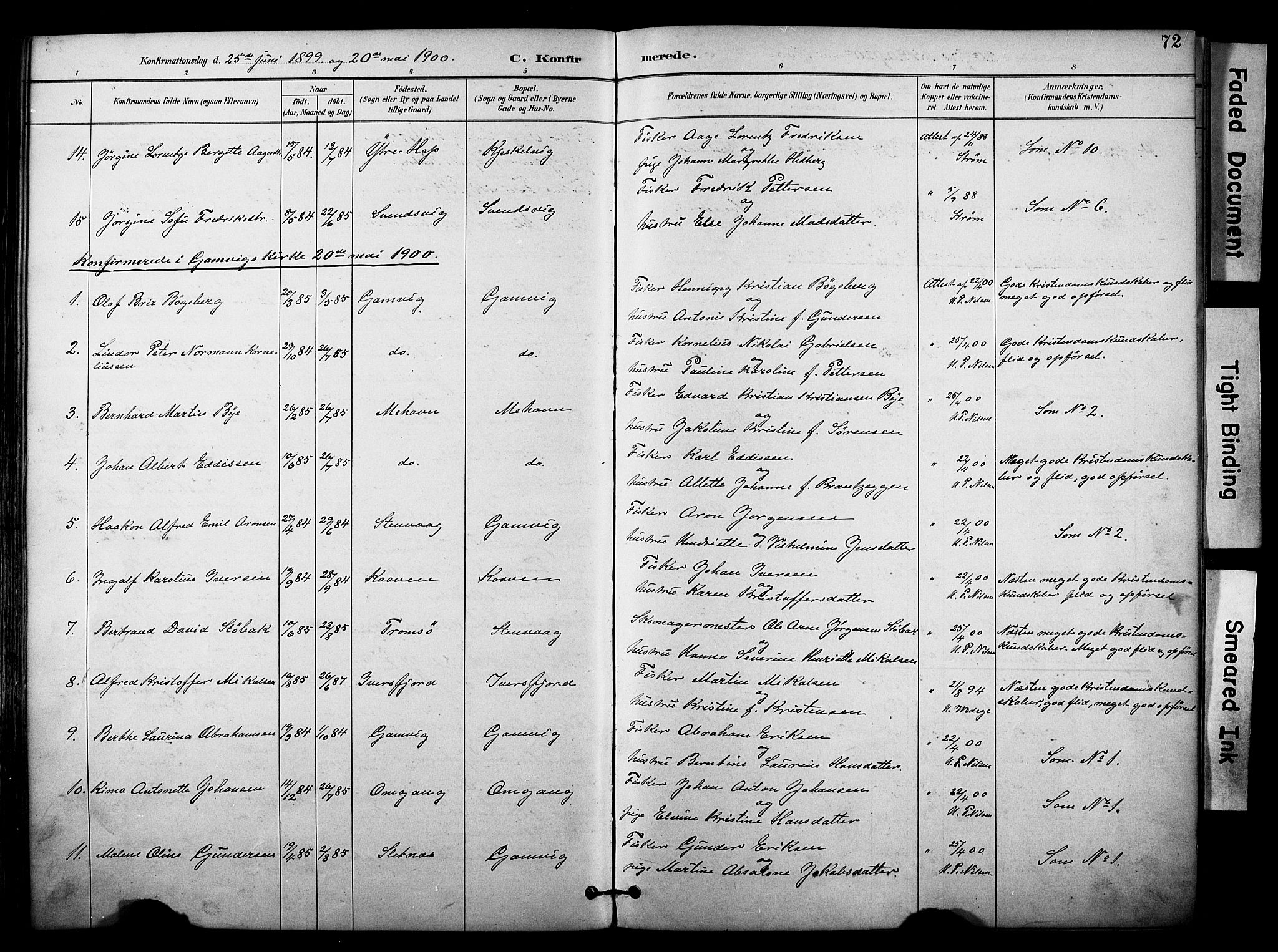 Tana sokneprestkontor, SATØ/S-1334/H/Ha/L0006kirke: Parish register (official) no. 6, 1892-1908, p. 72