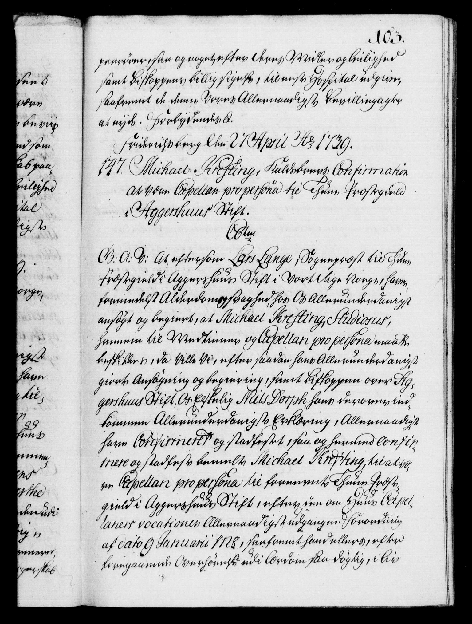 Danske Kanselli 1572-1799, AV/RA-EA-3023/F/Fc/Fca/Fcaa/L0031: Norske registre, 1739-1740, p. 103a