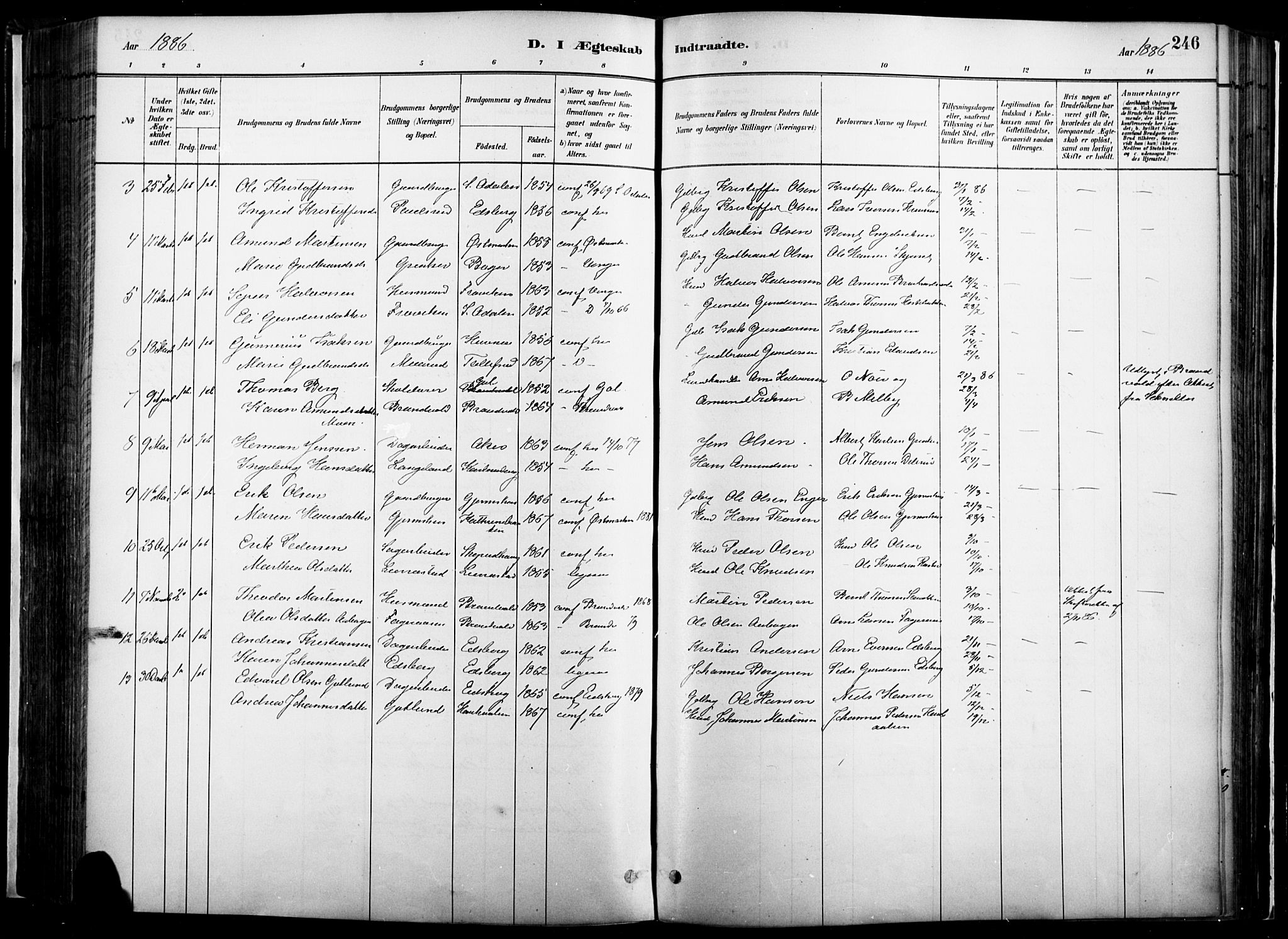 Vinger prestekontor, AV/SAH-PREST-024/H/Ha/Haa/L0014: Parish register (official) no. 14, 1881-1900, p. 246