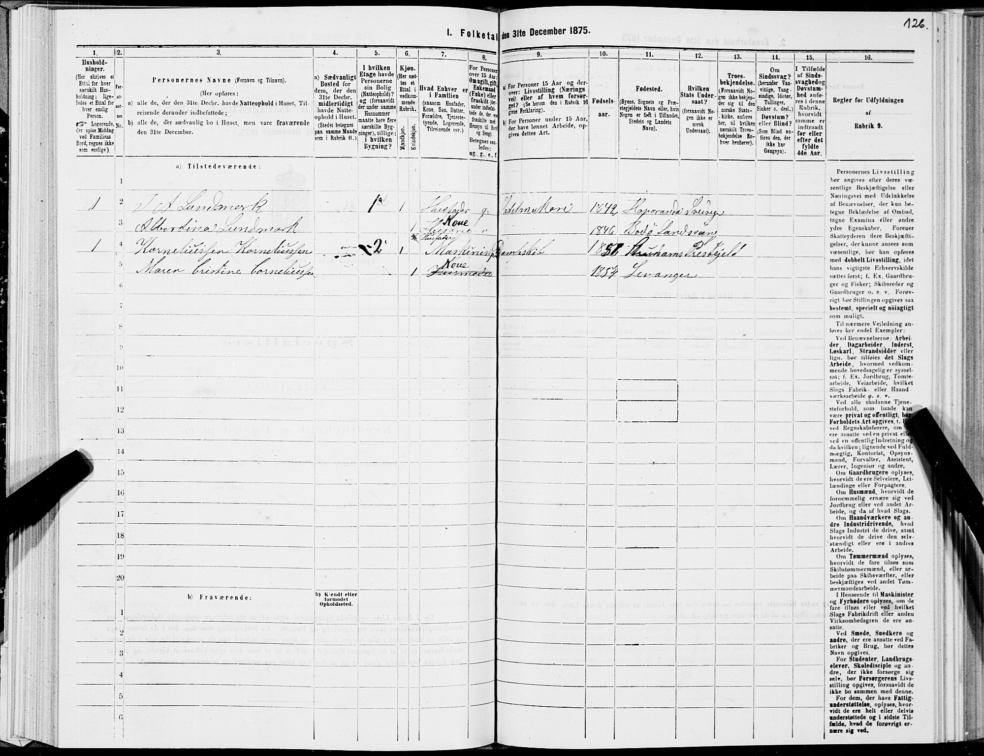 SAT, 1875 census for 1804B Bodø/Bodø, 1875, p. 126