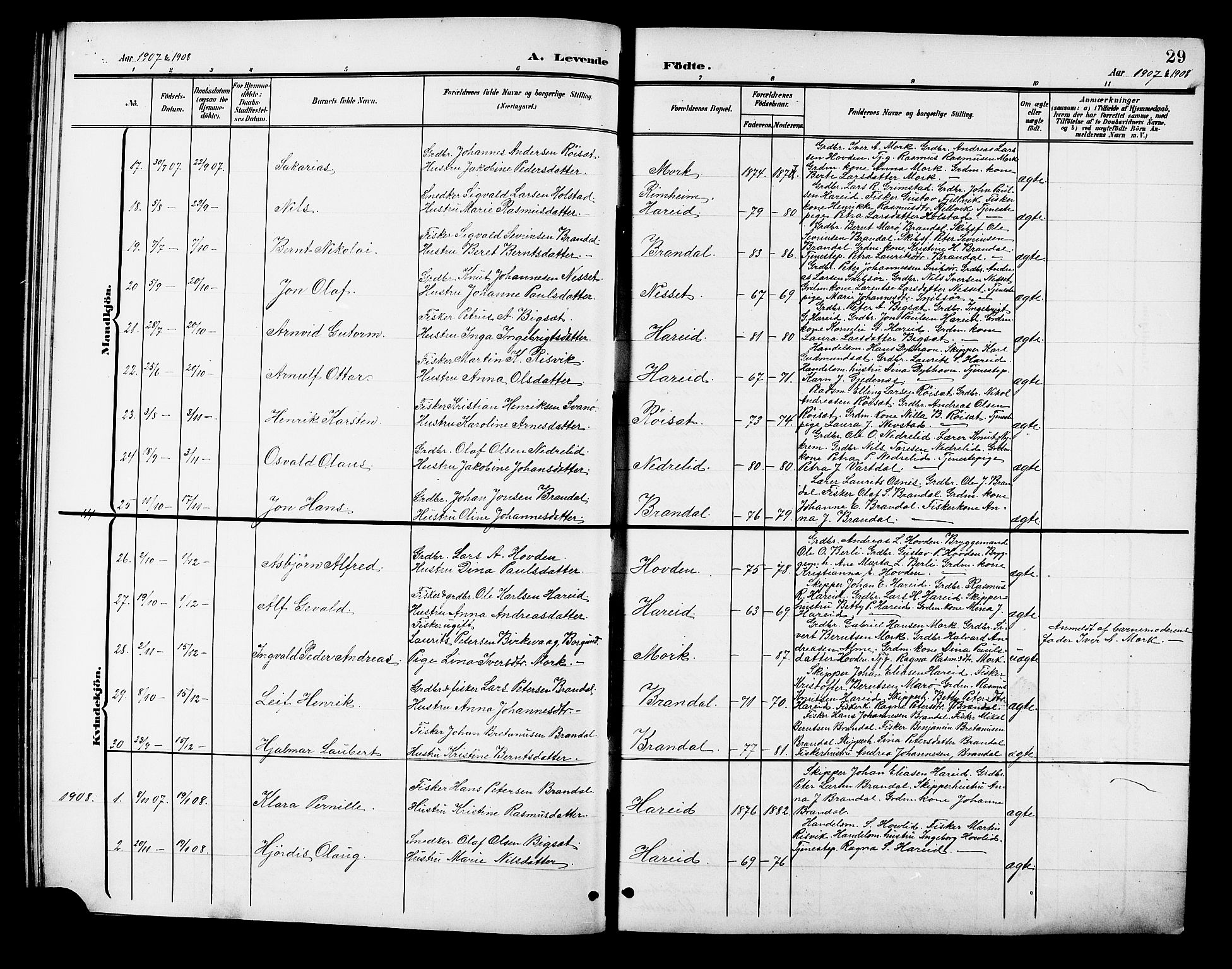 Ministerialprotokoller, klokkerbøker og fødselsregistre - Møre og Romsdal, AV/SAT-A-1454/510/L0126: Parish register (copy) no. 510C03, 1900-1922, p. 29