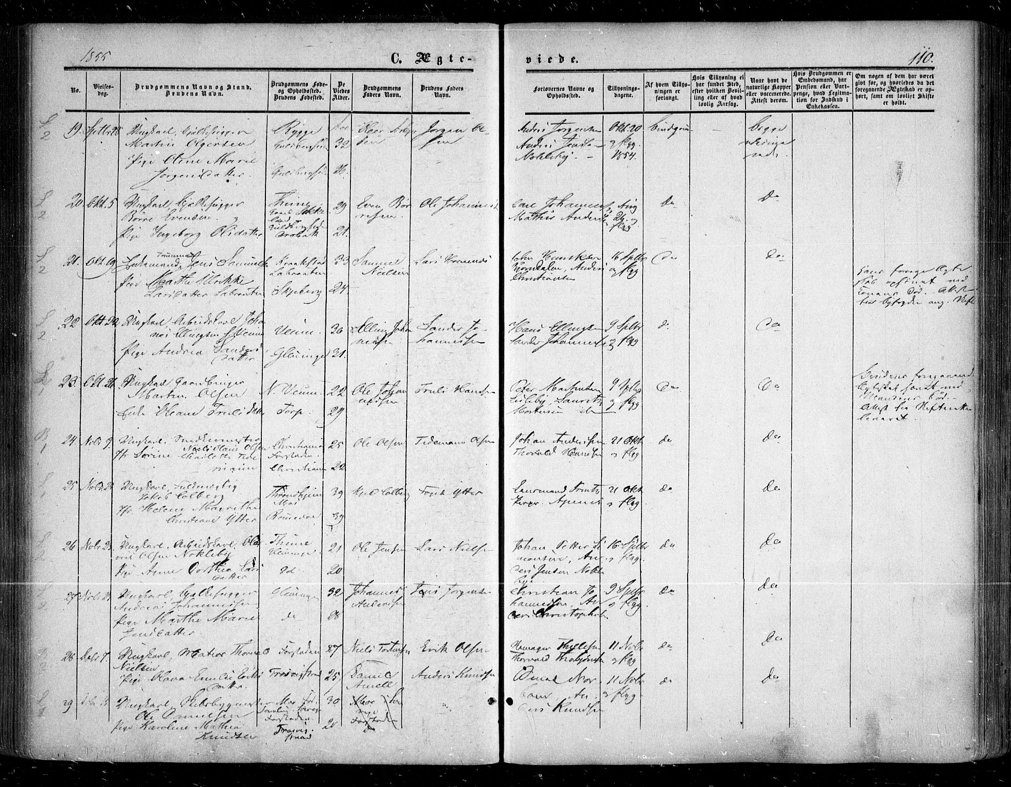 Glemmen prestekontor Kirkebøker, AV/SAO-A-10908/F/Fa/L0007: Parish register (official) no. 7, 1853-1862, p. 110