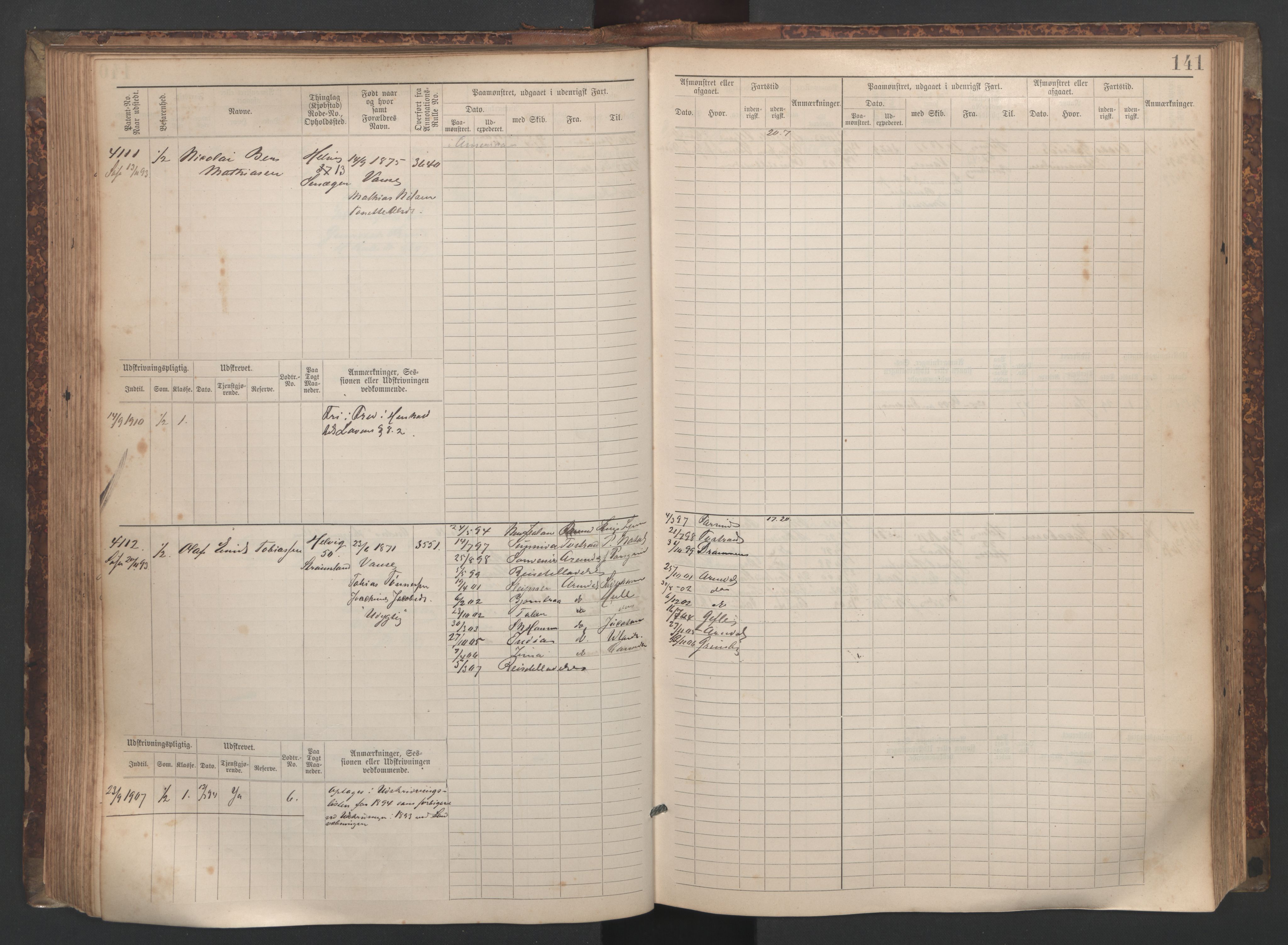 Farsund mønstringskrets, AV/SAK-2031-0017/F/Fb/L0020: Hovedrulle nr 3833-4506, Z-12, 1890-1930, p. 152