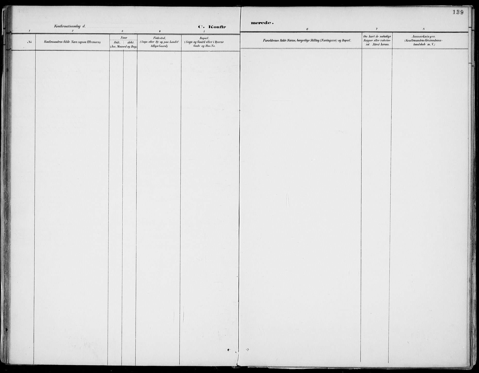 Fyresdal kirkebøker, SAKO/A-263/F/Fa/L0007: Parish register (official) no. I 7, 1887-1914, p. 139