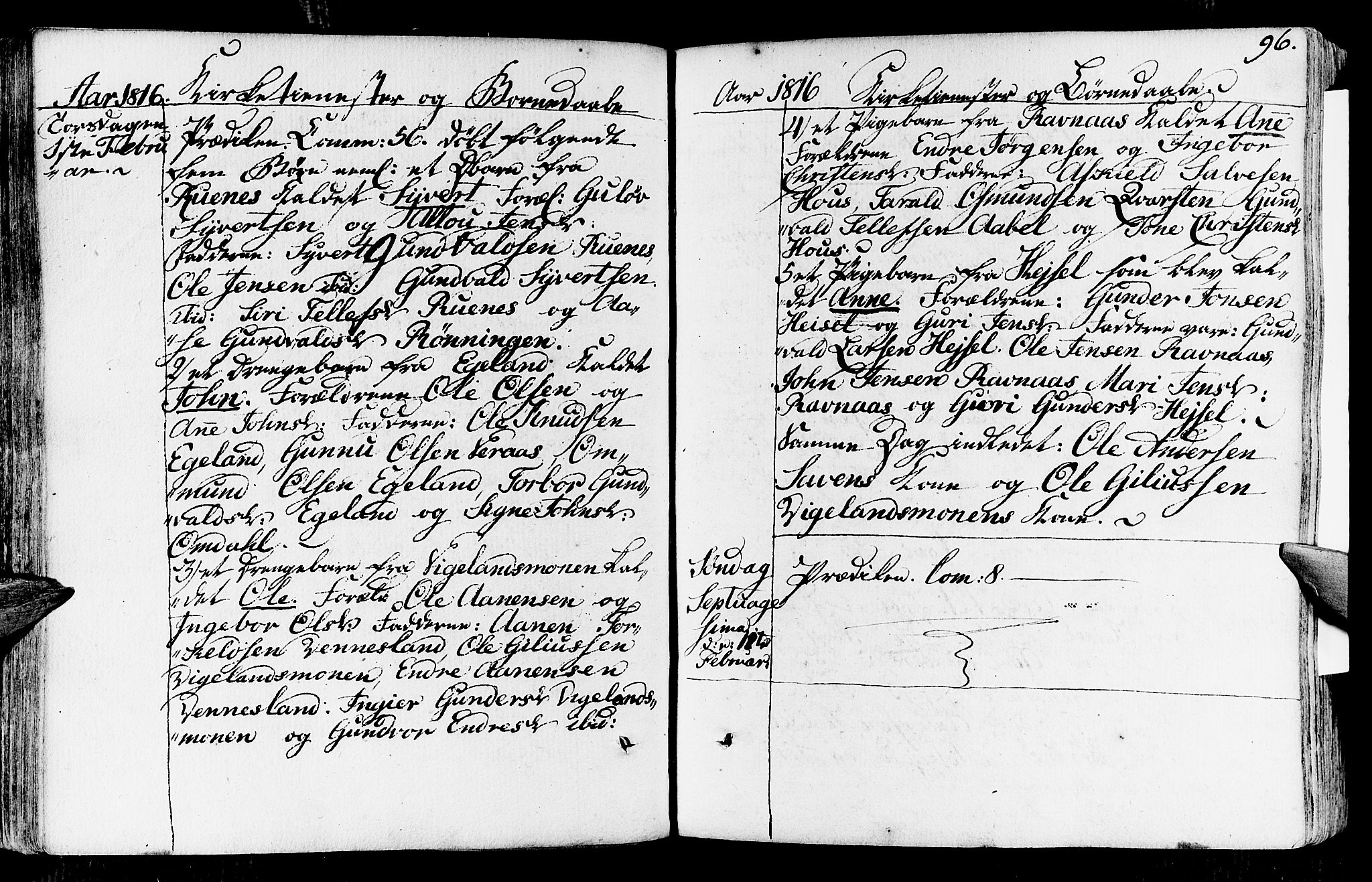 Vennesla sokneprestkontor, AV/SAK-1111-0045/Fa/Fab/L0002: Parish register (official) no. A 2, 1794-1834, p. 96