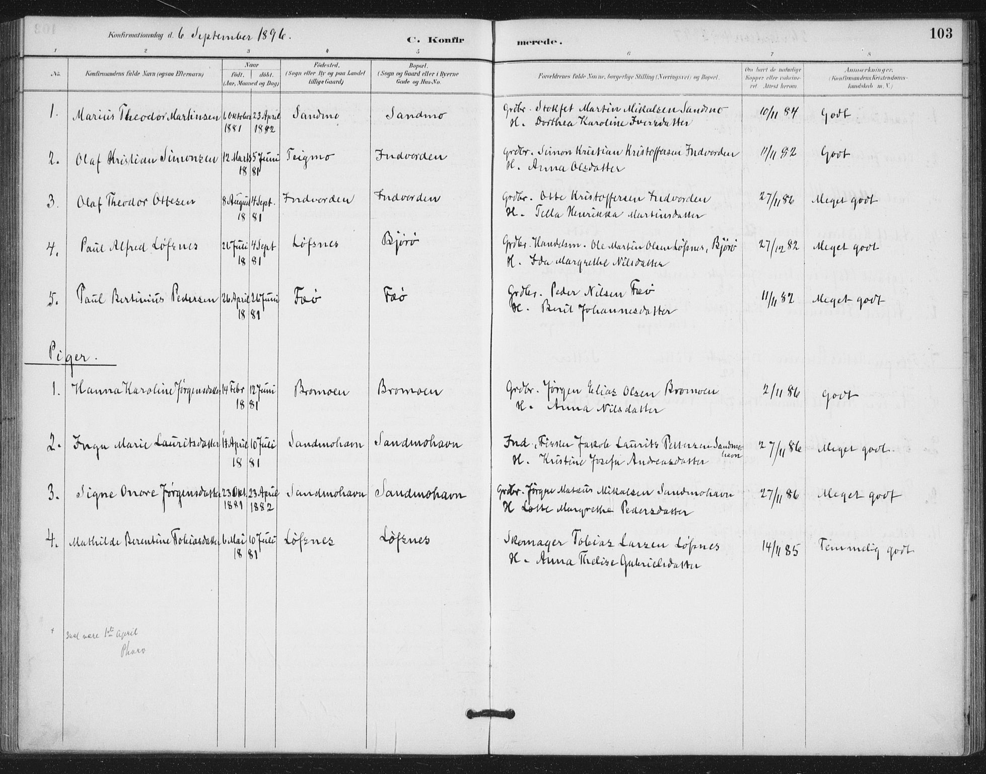 Ministerialprotokoller, klokkerbøker og fødselsregistre - Nord-Trøndelag, SAT/A-1458/772/L0603: Parish register (official) no. 772A01, 1885-1912, p. 103