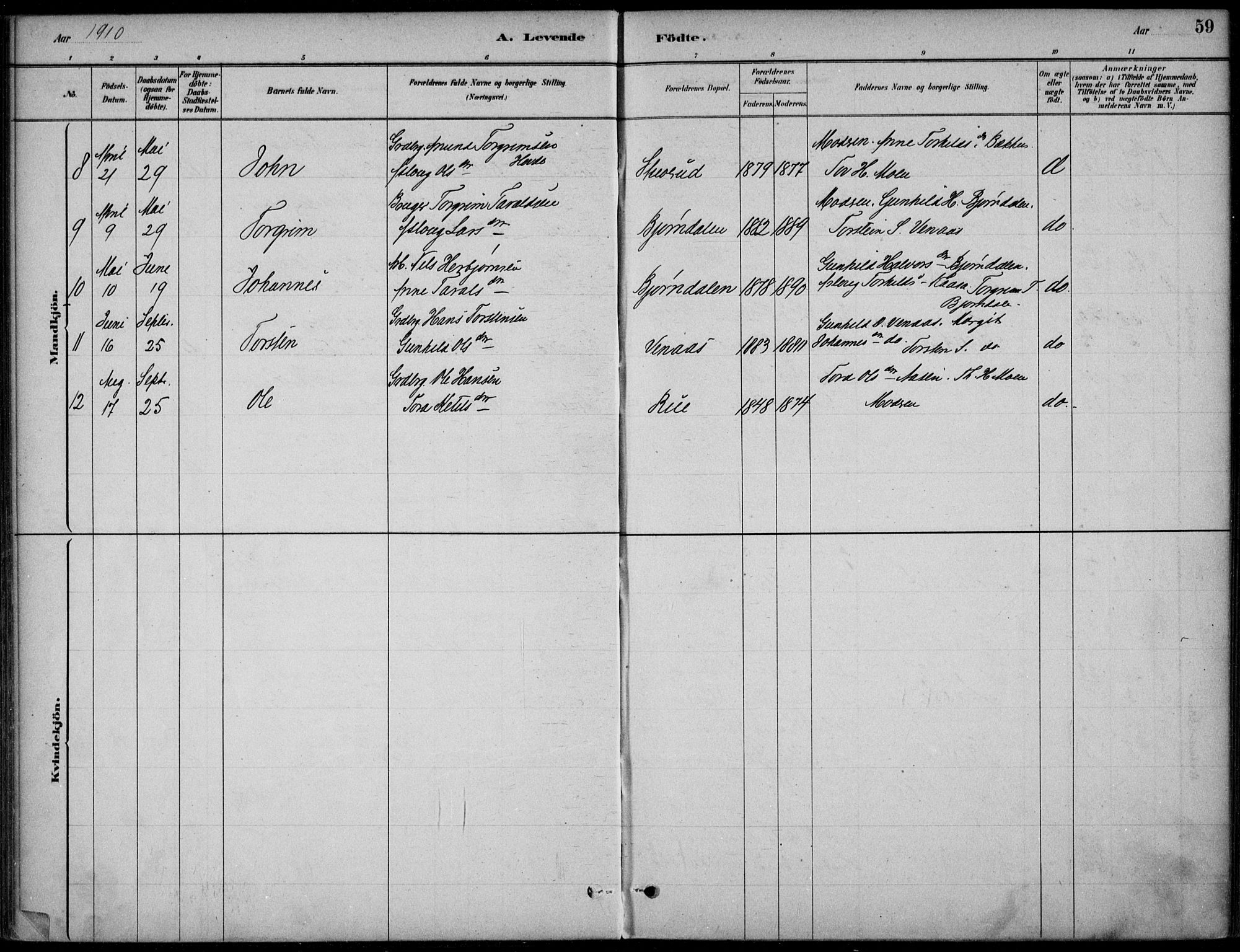 Hjartdal kirkebøker, AV/SAKO-A-270/F/Fc/L0002: Parish register (official) no. III 2, 1880-1936, p. 59