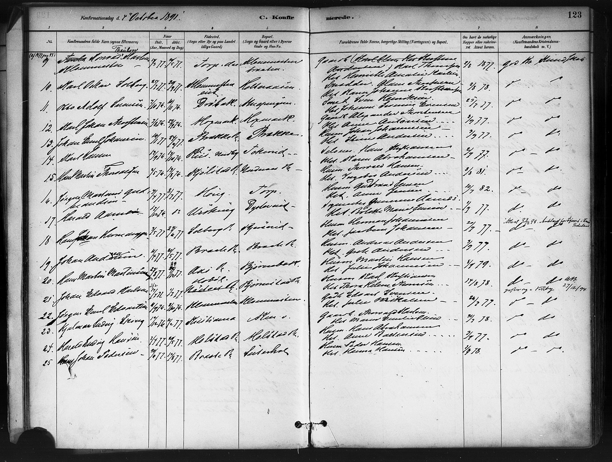 Ås prestekontor Kirkebøker, SAO/A-10894/F/Fa/L0009: Parish register (official) no. I 9, 1881-1900, p. 123