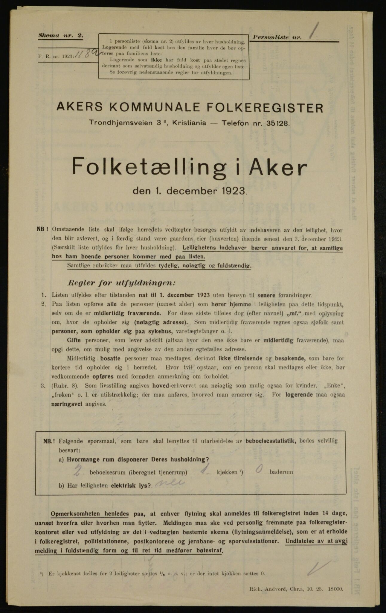 , Municipal Census 1923 for Aker, 1923, p. 37310