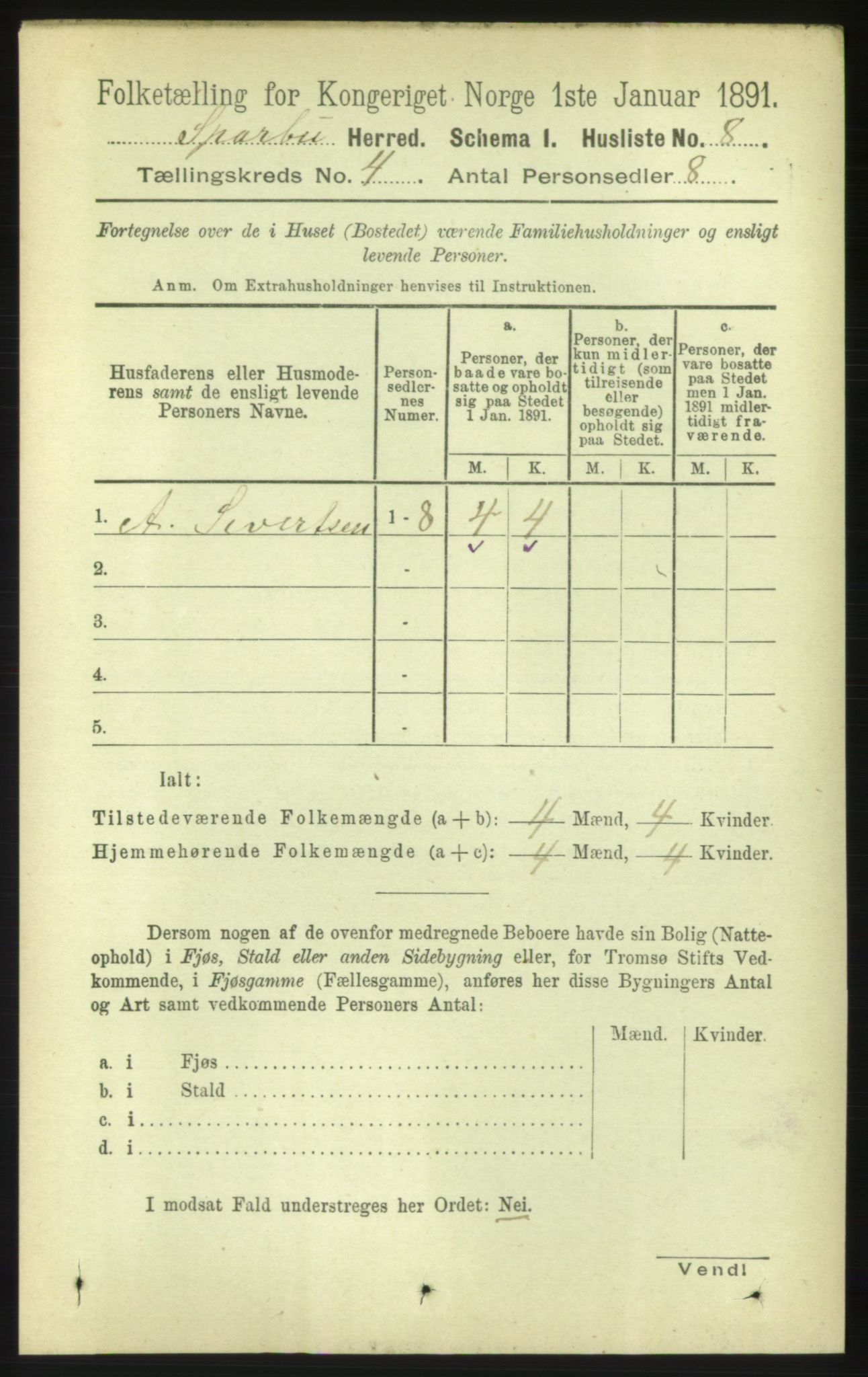 RA, 1891 census for 1731 Sparbu, 1891, p. 1329