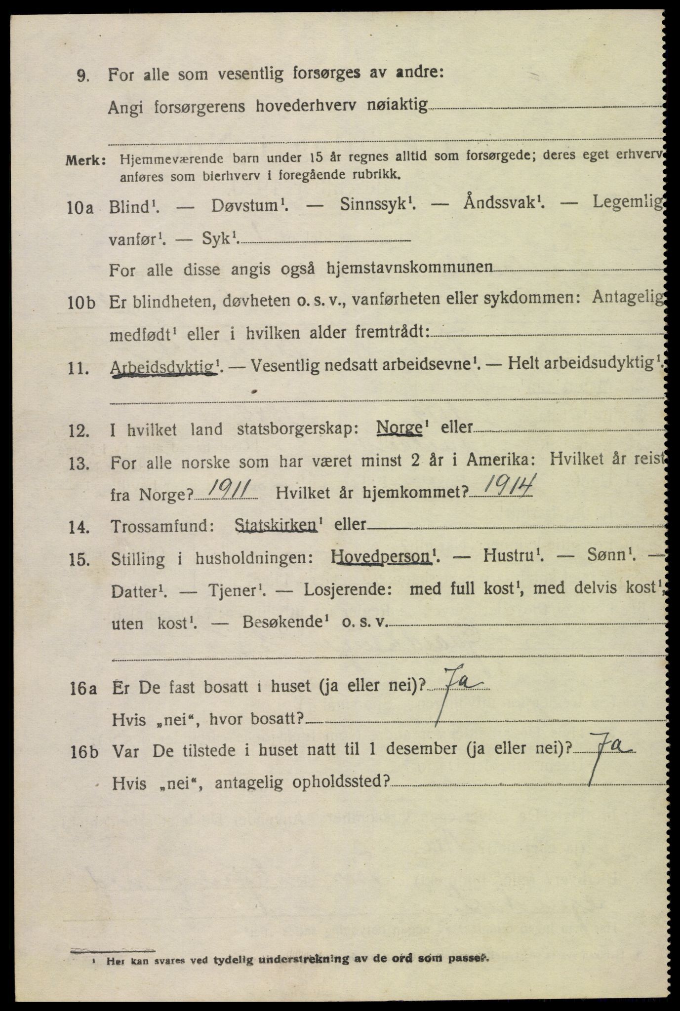 SAK, 1920 census for Iveland, 1920, p. 2124