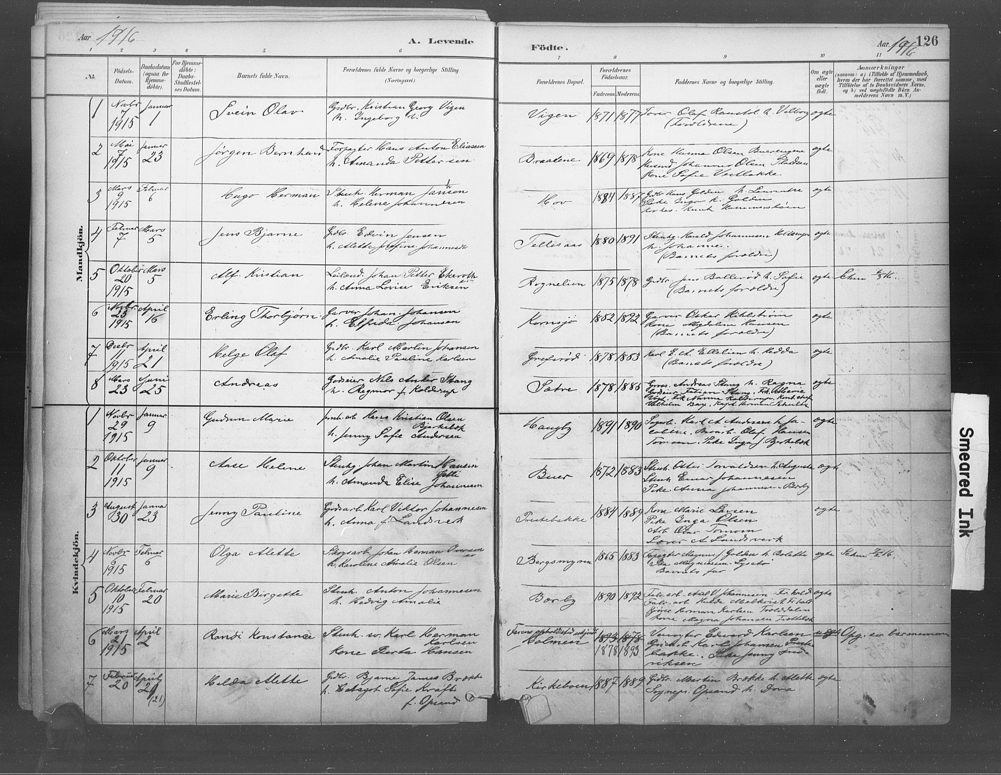 Idd prestekontor Kirkebøker, SAO/A-10911/F/Fb/L0002: Parish register (official) no. II 2, 1882-1923, p. 126