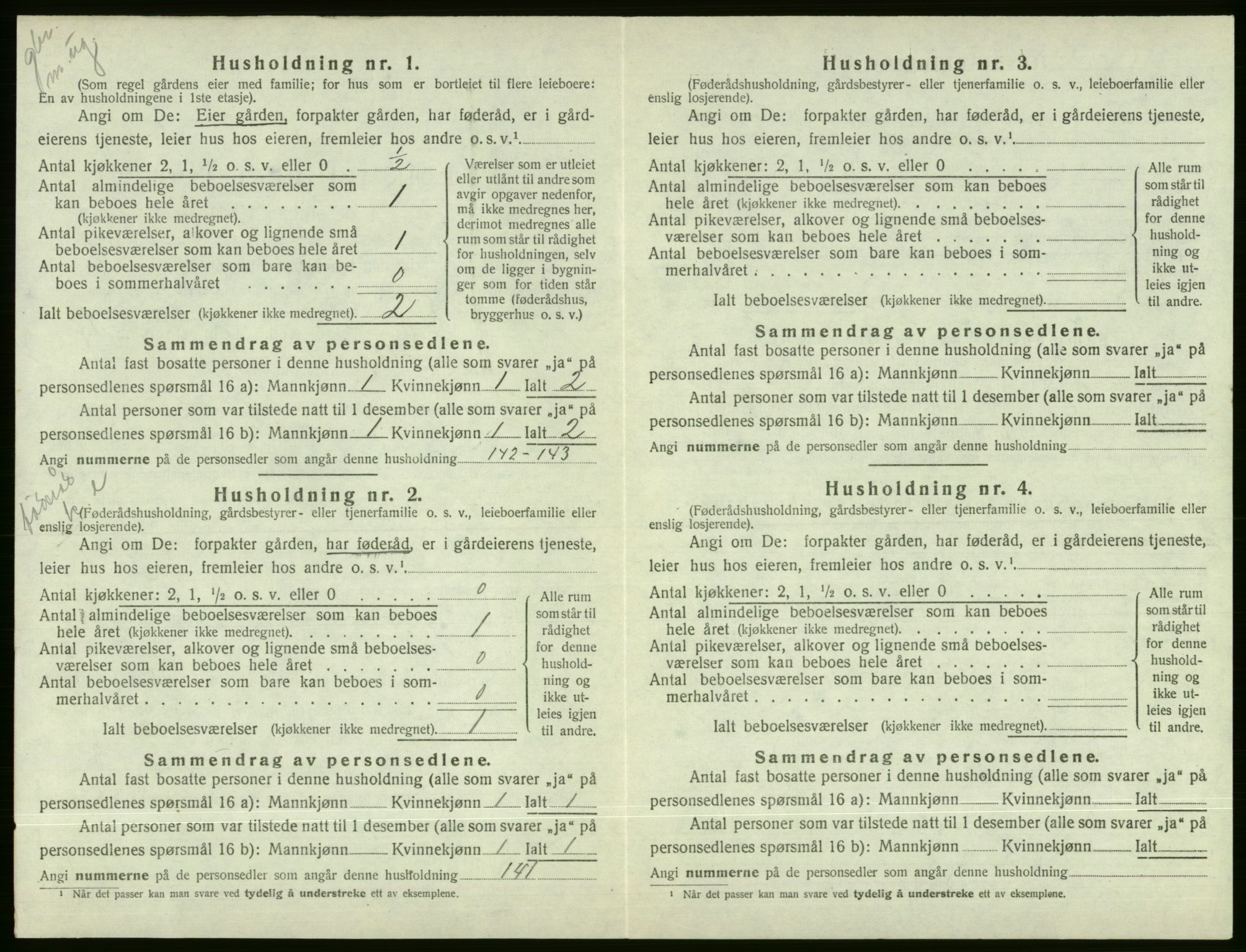 SAB, 1920 census for Voss, 1920, p. 1670