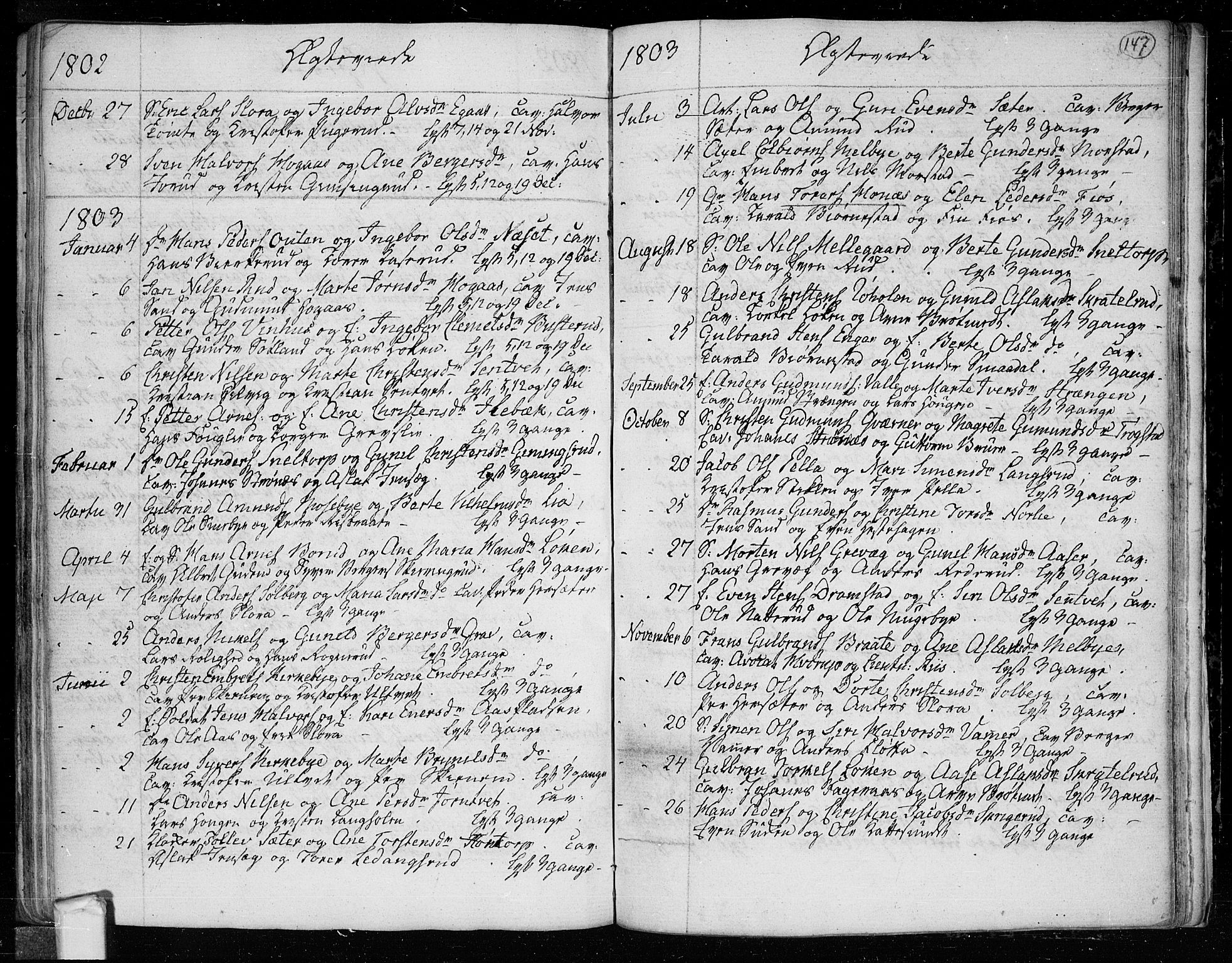 Trøgstad prestekontor Kirkebøker, AV/SAO-A-10925/F/Fa/L0005: Parish register (official) no. I 5, 1784-1814, p. 147