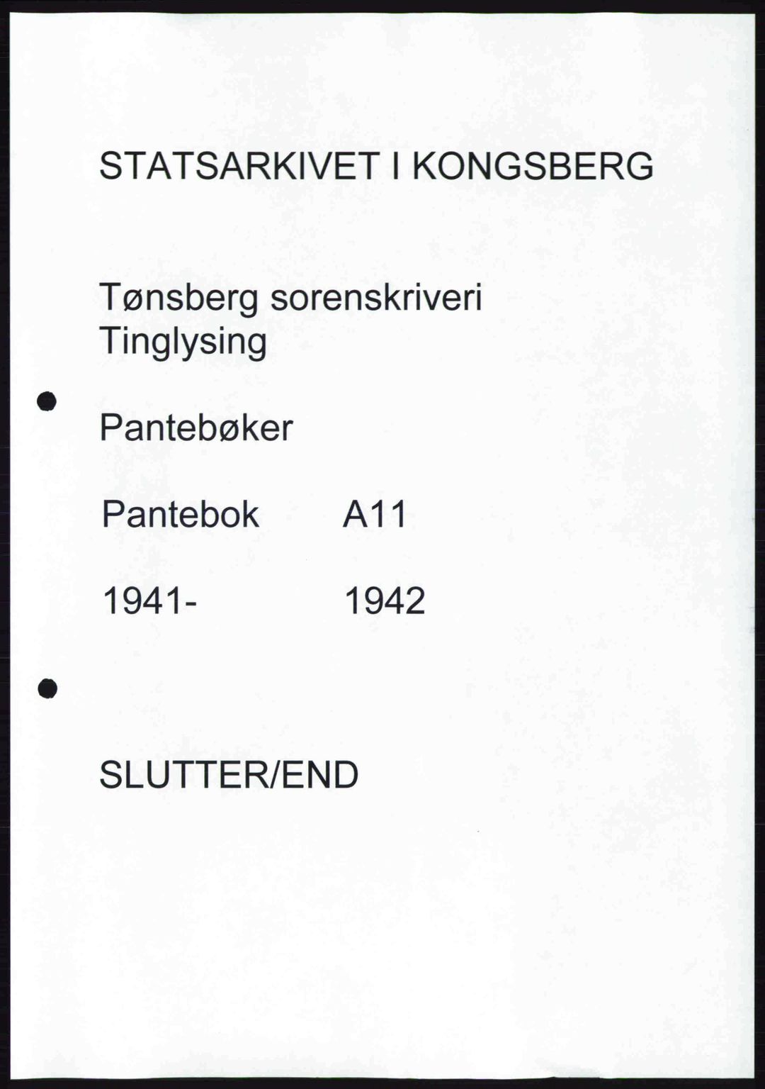 Tønsberg sorenskriveri, AV/SAKO-A-130/G/Ga/Gaa/L0011: Mortgage book no. A11, 1941-1942