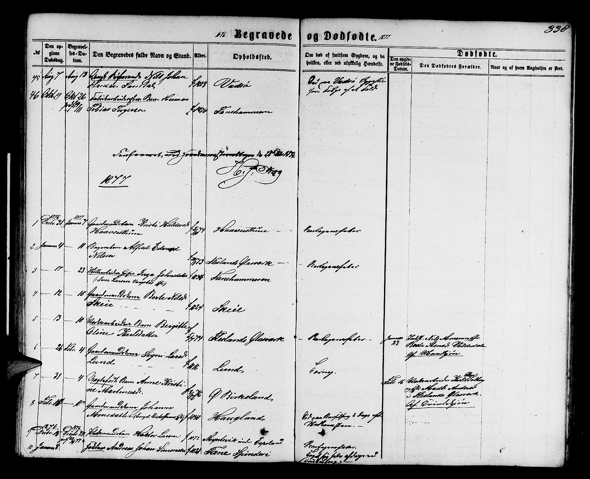 Fana Sokneprestembete, SAB/A-75101/H/Hab/Habb/L0003: Parish register (copy) no. B 3, 1861-1888, p. 338