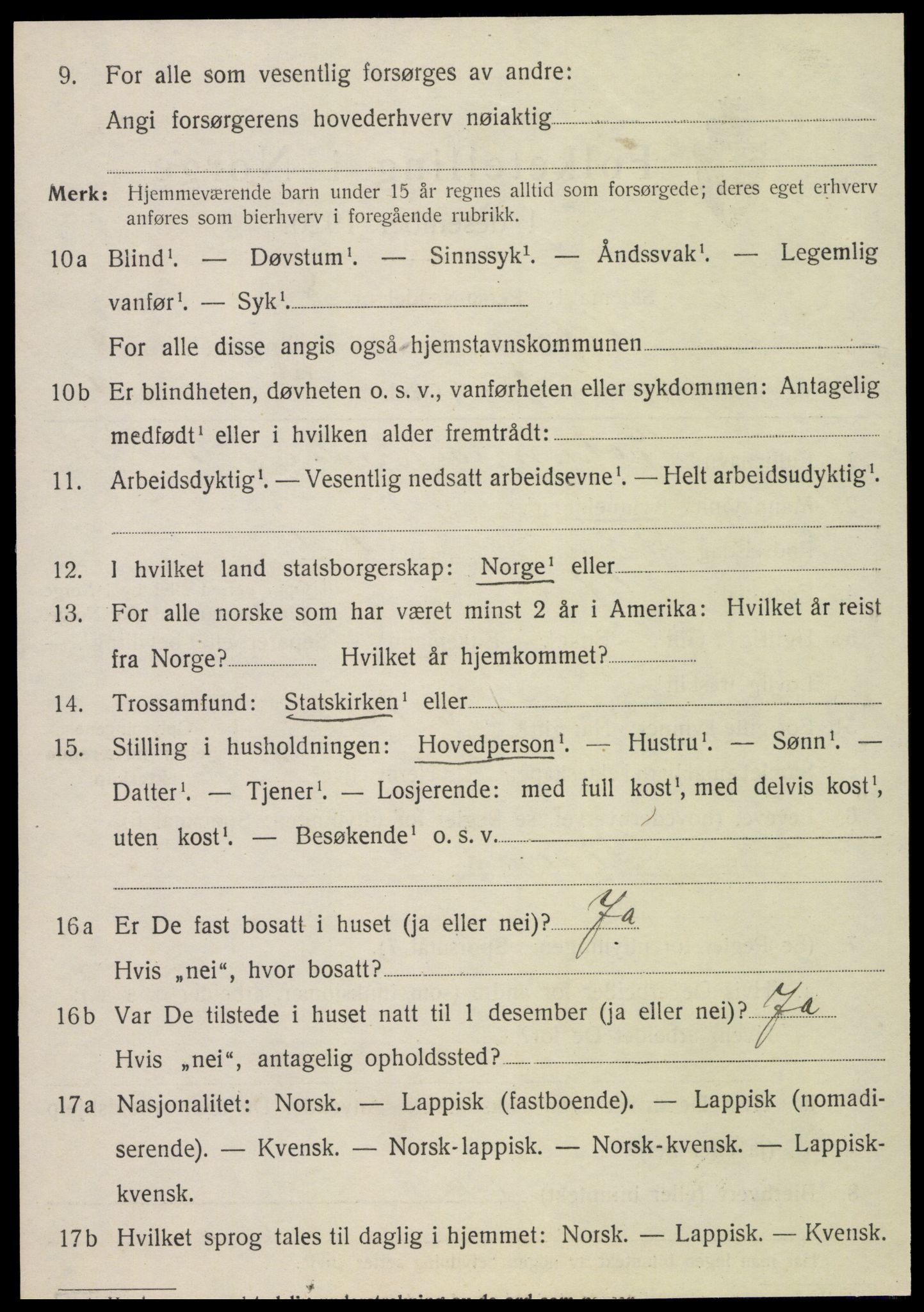 SAT, 1920 census for Vefsn, 1920, p. 5674