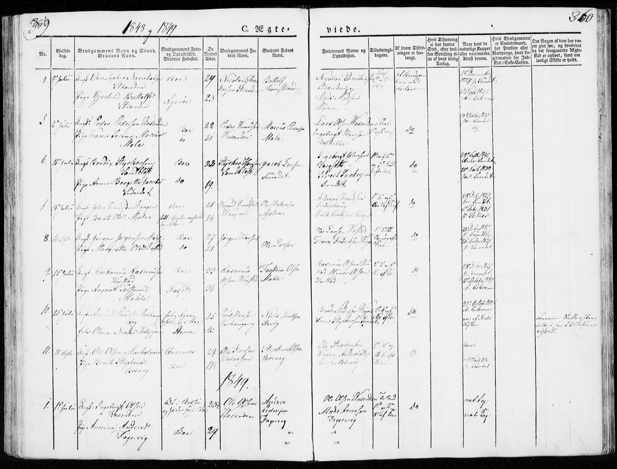 Ministerialprotokoller, klokkerbøker og fødselsregistre - Møre og Romsdal, SAT/A-1454/566/L0766: Parish register (official) no. 566A05, 1842-1851, p. 359-360