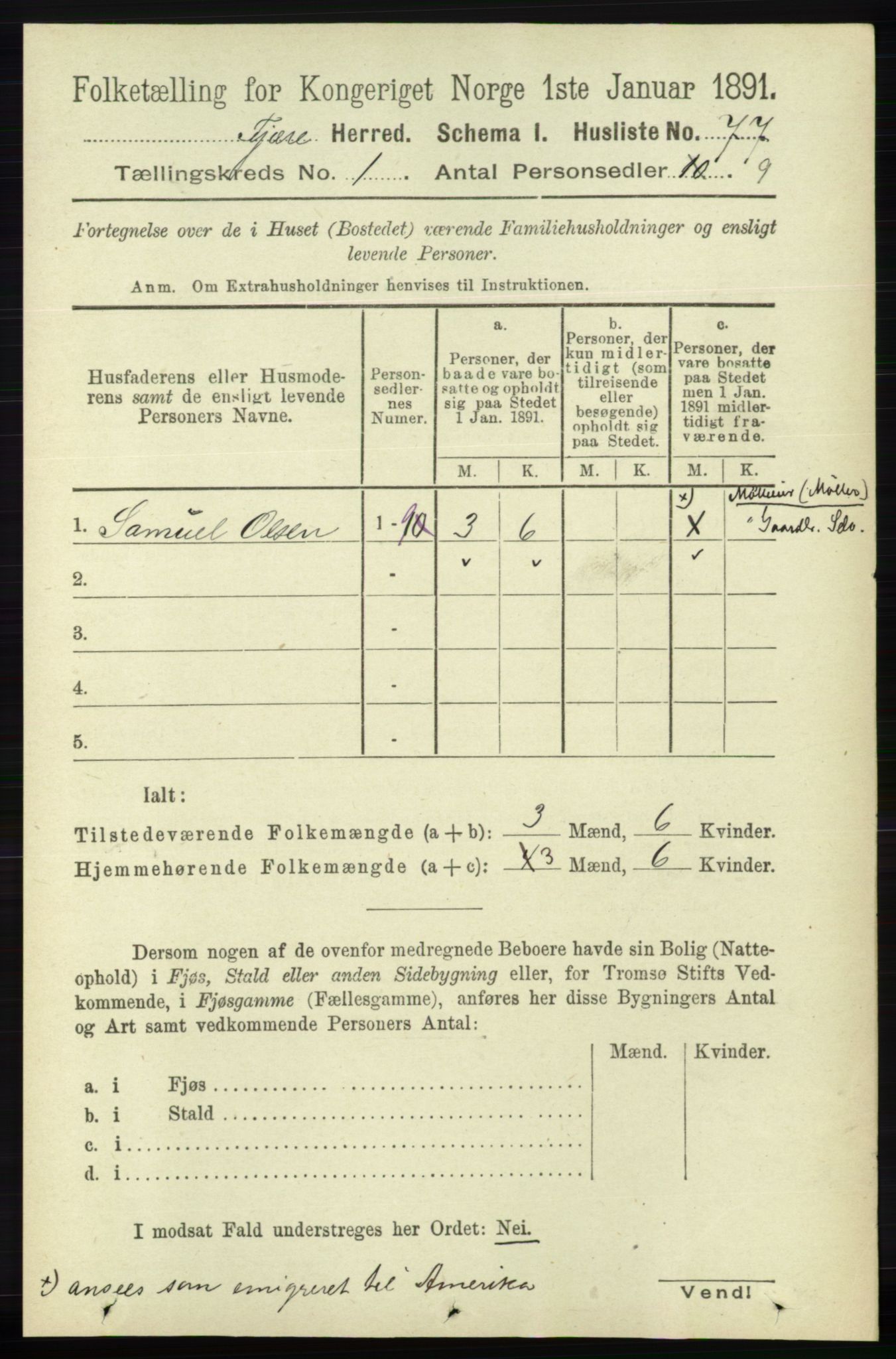 RA, 1891 census for 0923 Fjære, 1891, p. 112