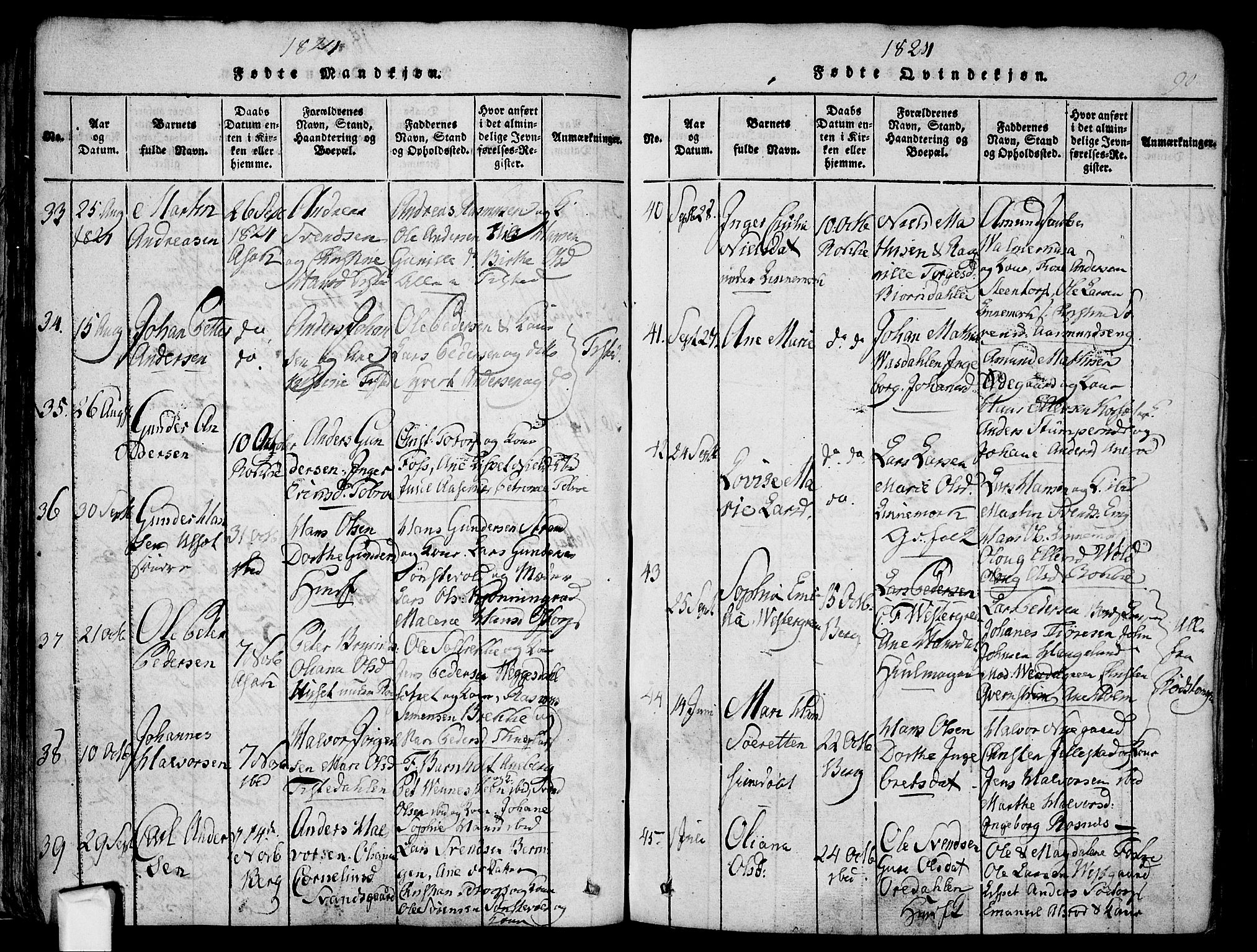 Berg prestekontor Kirkebøker, AV/SAO-A-10902/F/Fa/L0002: Parish register (official) no. I 2, 1815-1831, p. 90